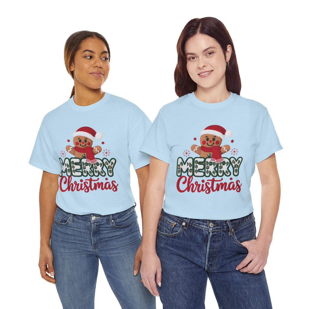 Gingerbread Santa 'Merry Christmas' Unisex Cotton Tee T-Shirt