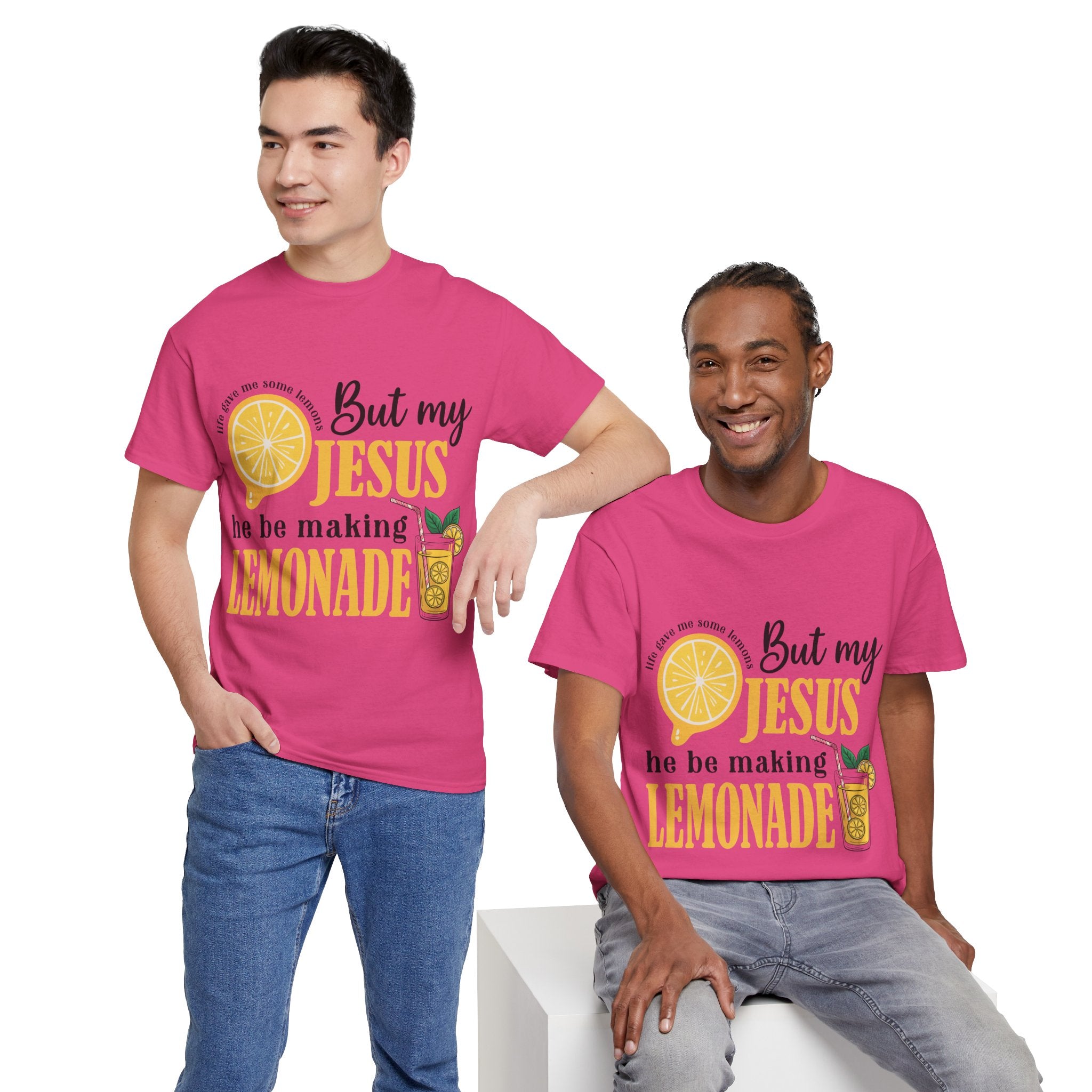 Jesus Lemonade Tee — Lemon Slice & Glass Graphic Christian Unisex Cotton T-Shirt