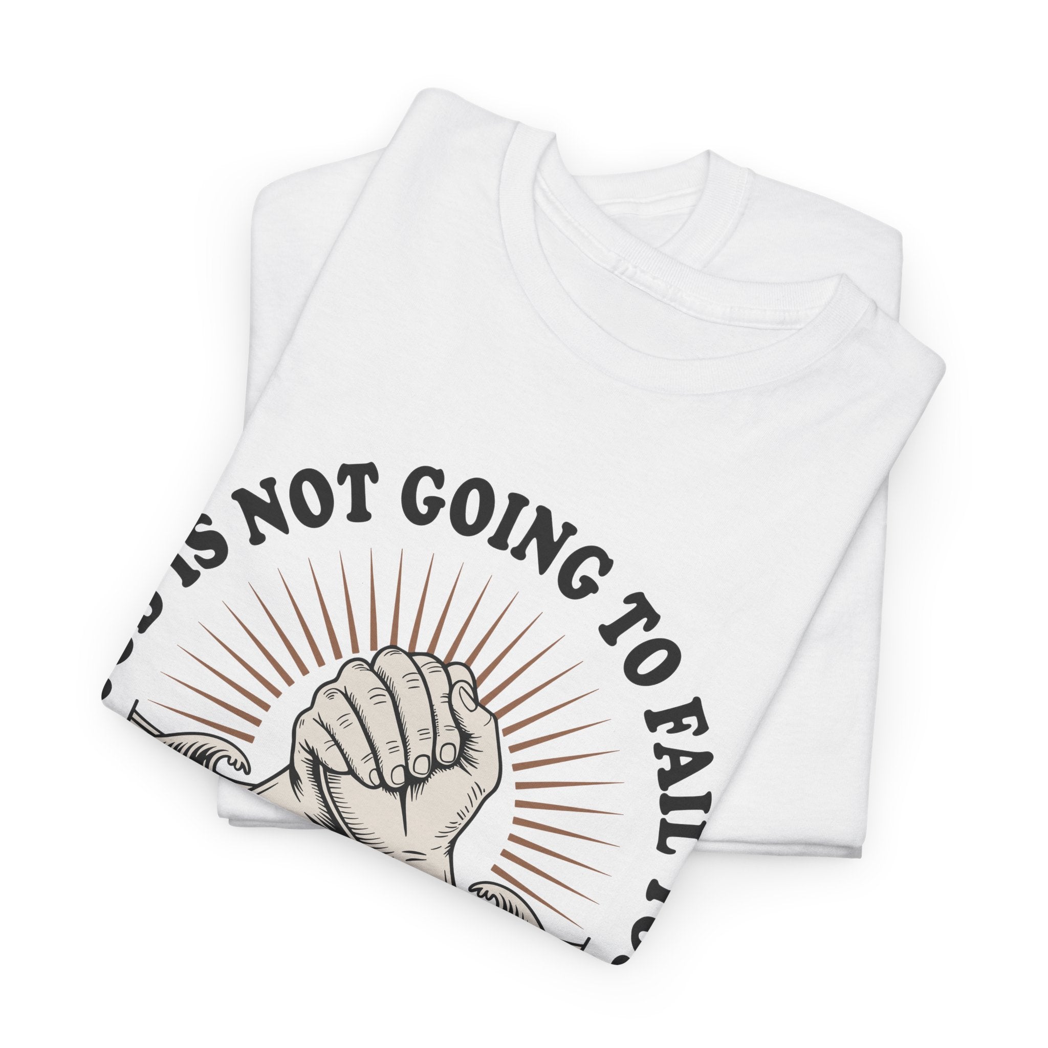 Isaiah 41:10 "Fear Not, For I Am With You" T-Shirt — Clasped Hands Rising from Waves Christian Unisex Cotton Tee