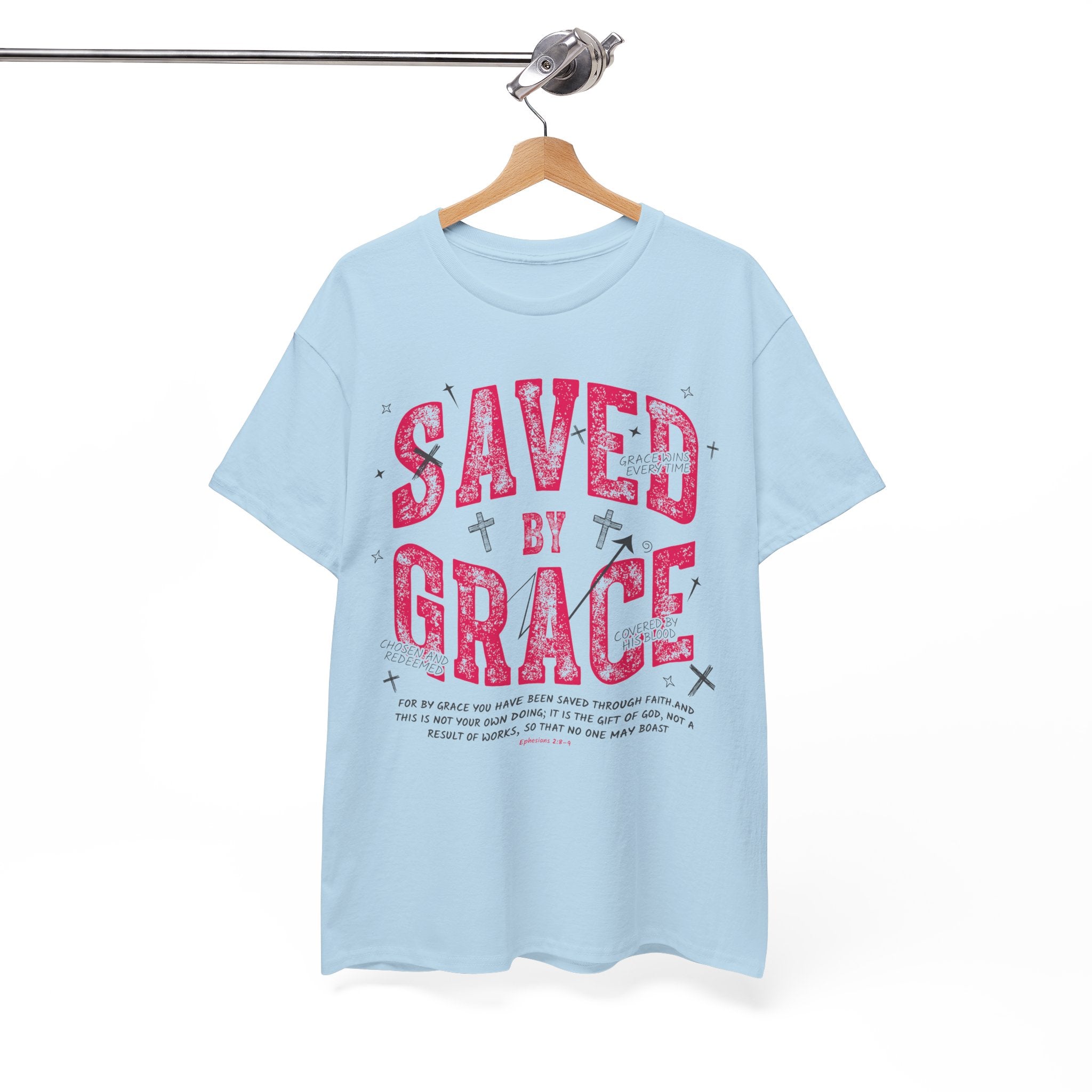 Saved by Grace Ephesians 2:8-9 Unisex Cotton T-Shirt