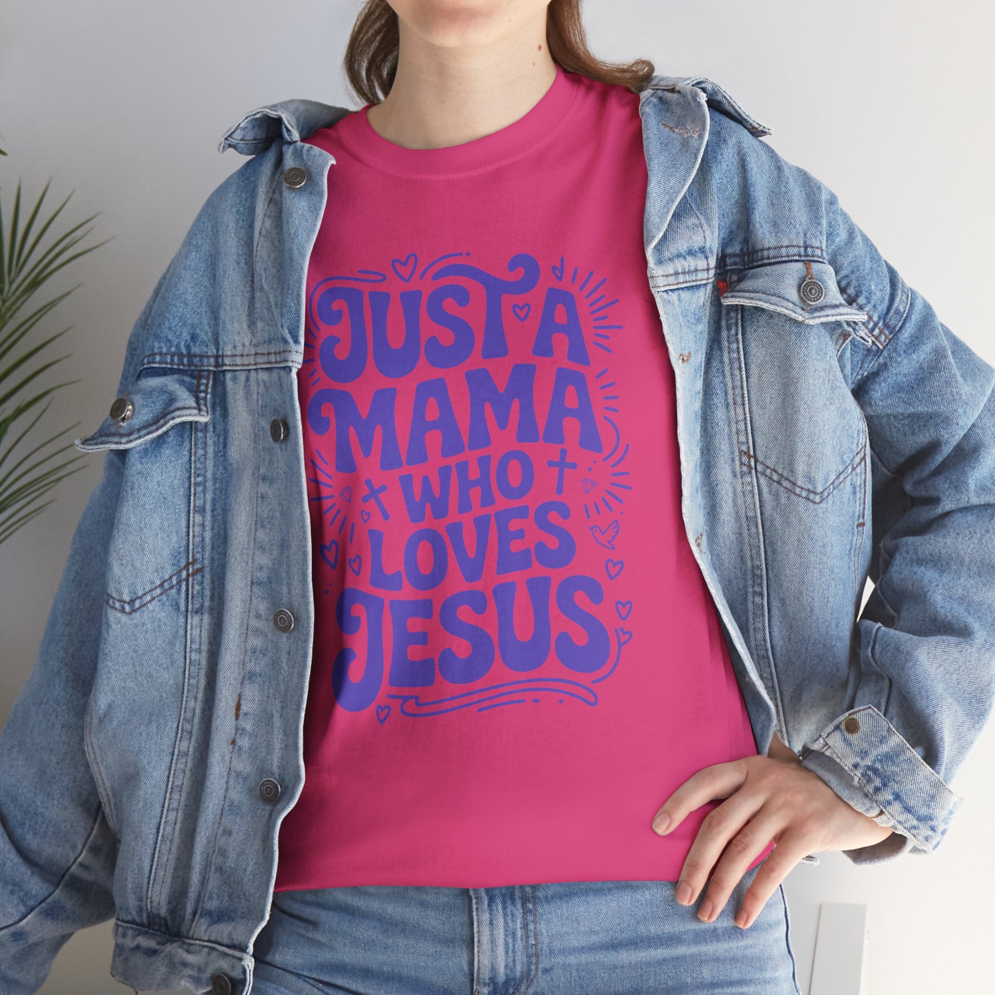 Mama Who Loves Jesus T-Shirt — Bright Green Bubbly Faith Unisex Cotton Tee