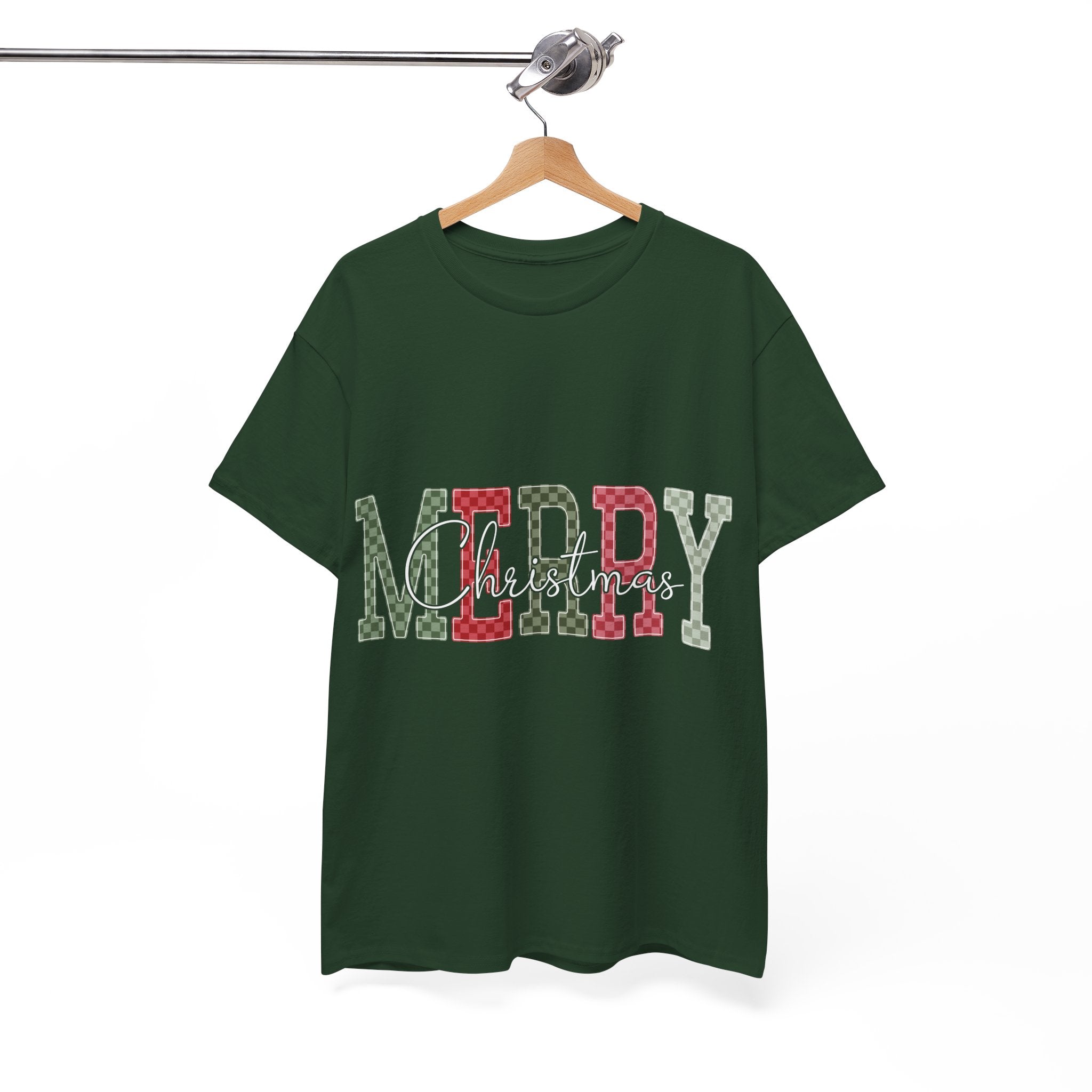 Plaid Merry Christmas Unisex Cotton Tee