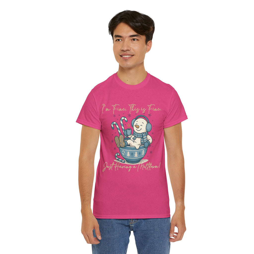 Snowman Hot Cocoa Unisex Cotton Tee