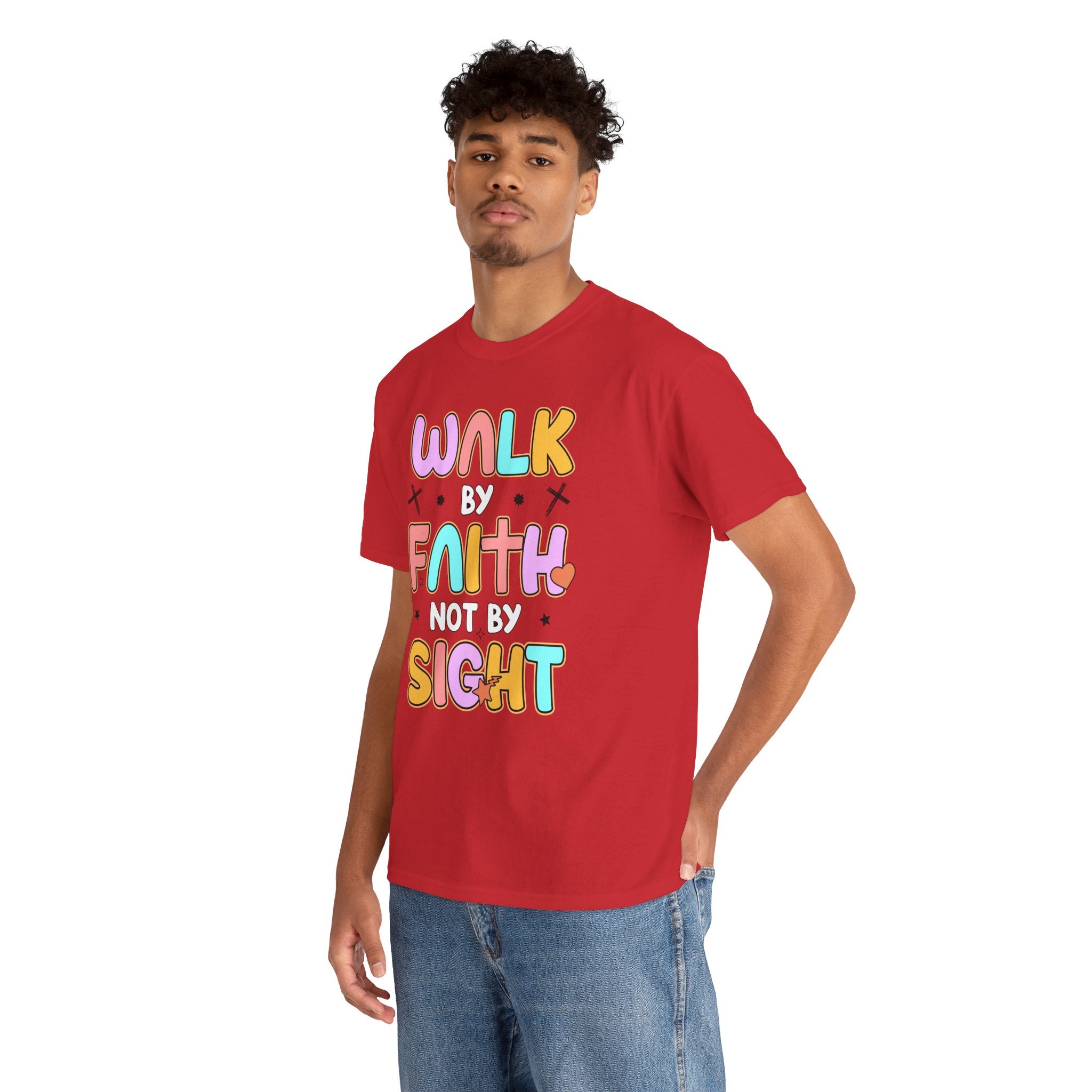 Walk by Faith Not by Sight T-Shirt — Pastel Christian Faith Unisex Cotton Tee