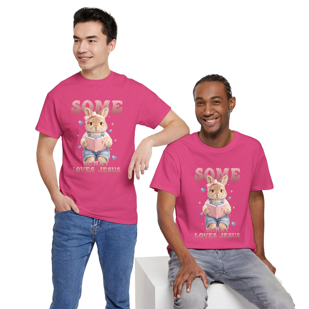 Some Bunny Loves Jesus Bunny Bible Unisex Cotton Tee