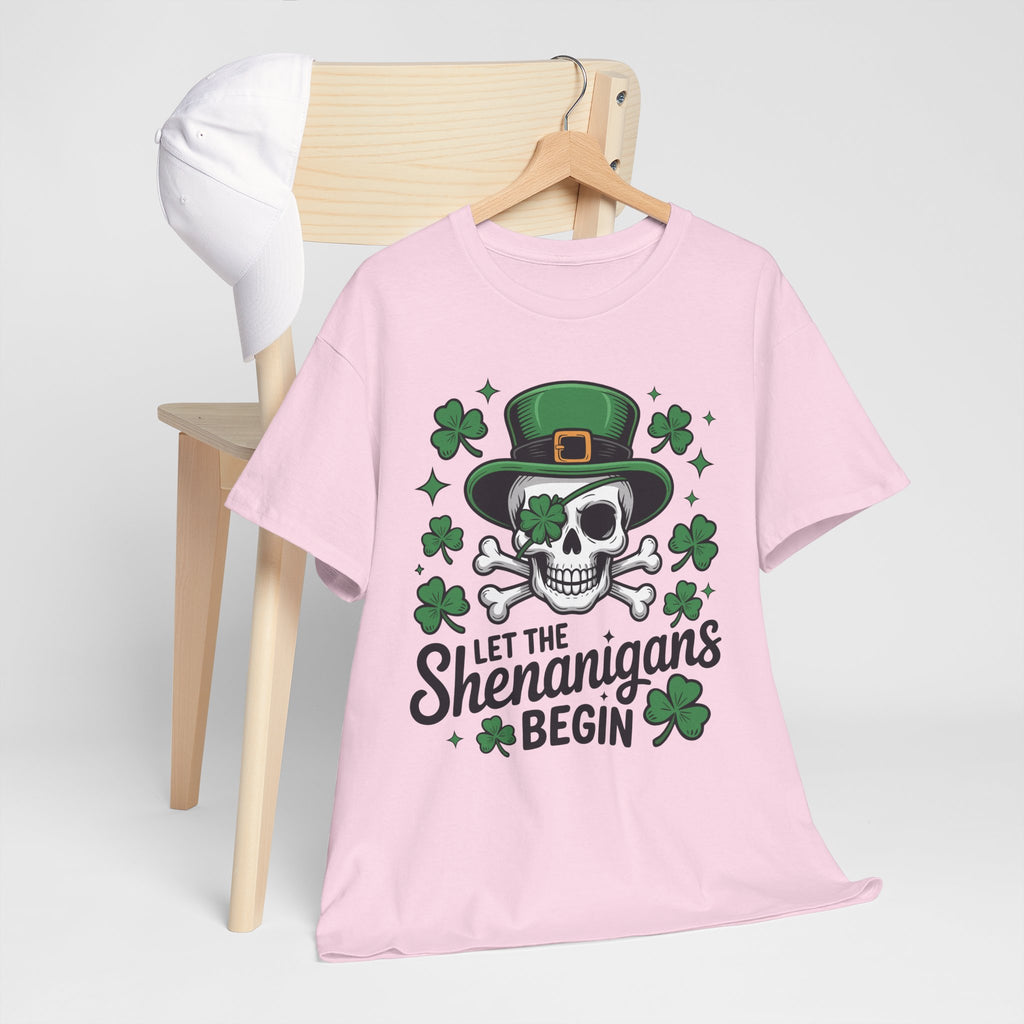 Let the Shenanigans Begin — Leprechaun Skull Unisex Cotton T-Shirt
