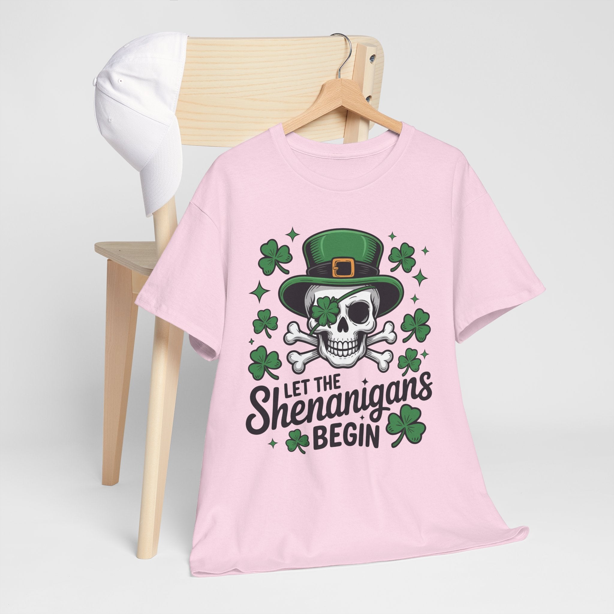 Let the Shenanigans Begin — Leprechaun Skull Unisex Cotton T-Shirt