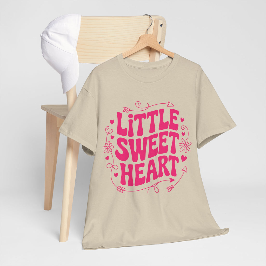 Little Sweetheart Retro Tee — Cute Red Hearts & Flowers Graphic Unisex Cotton Tee