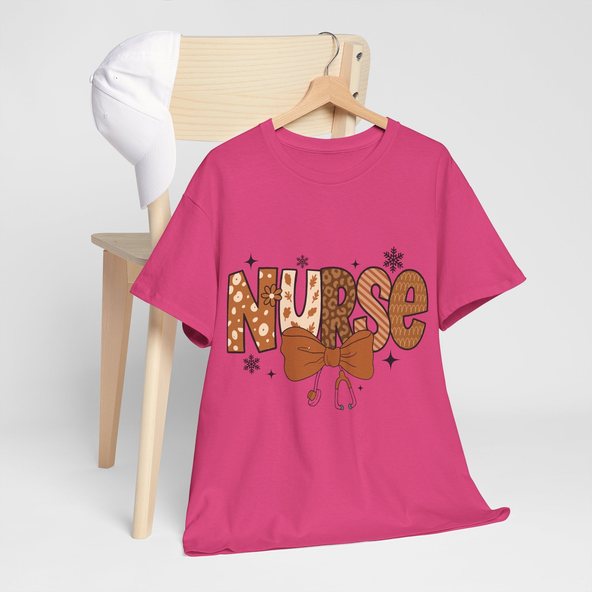 NURSE Fall Stethoscope Tee — Brown Autumn Nurse Unisex CottonT shirt