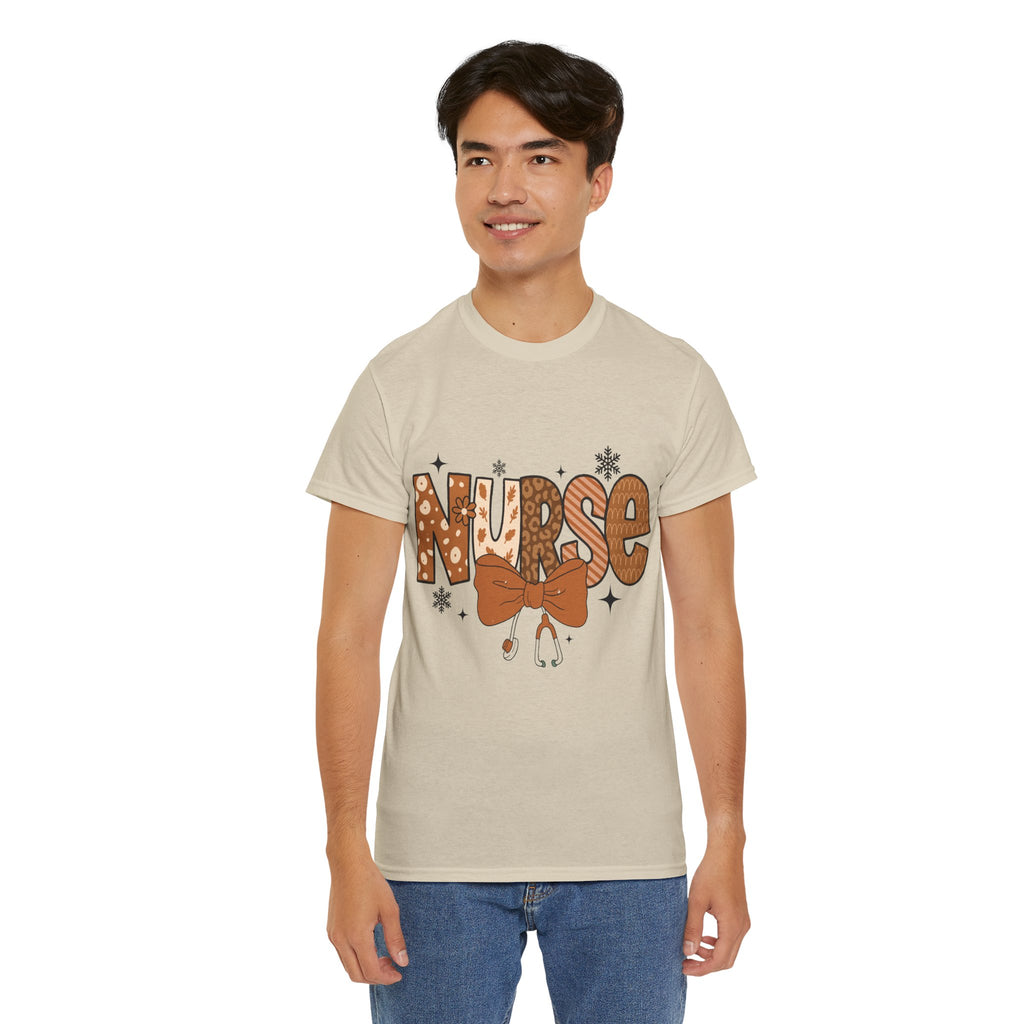 NURSE Fall Stethoscope Tee — Brown Autumn Nurse Unisex CottonT shirt