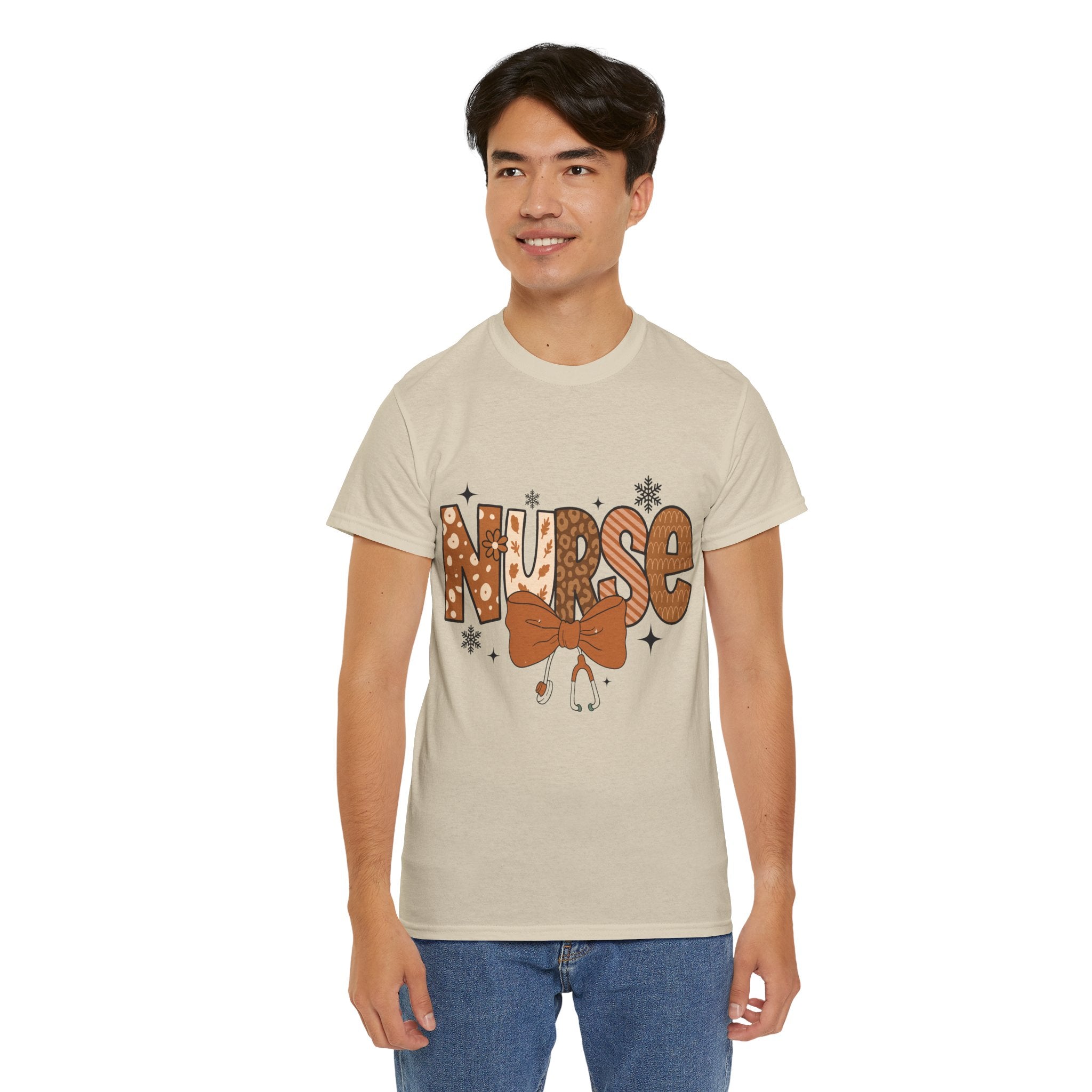 NURSE Fall Stethoscope Tee — Brown Autumn Nurse Unisex CottonT shirt