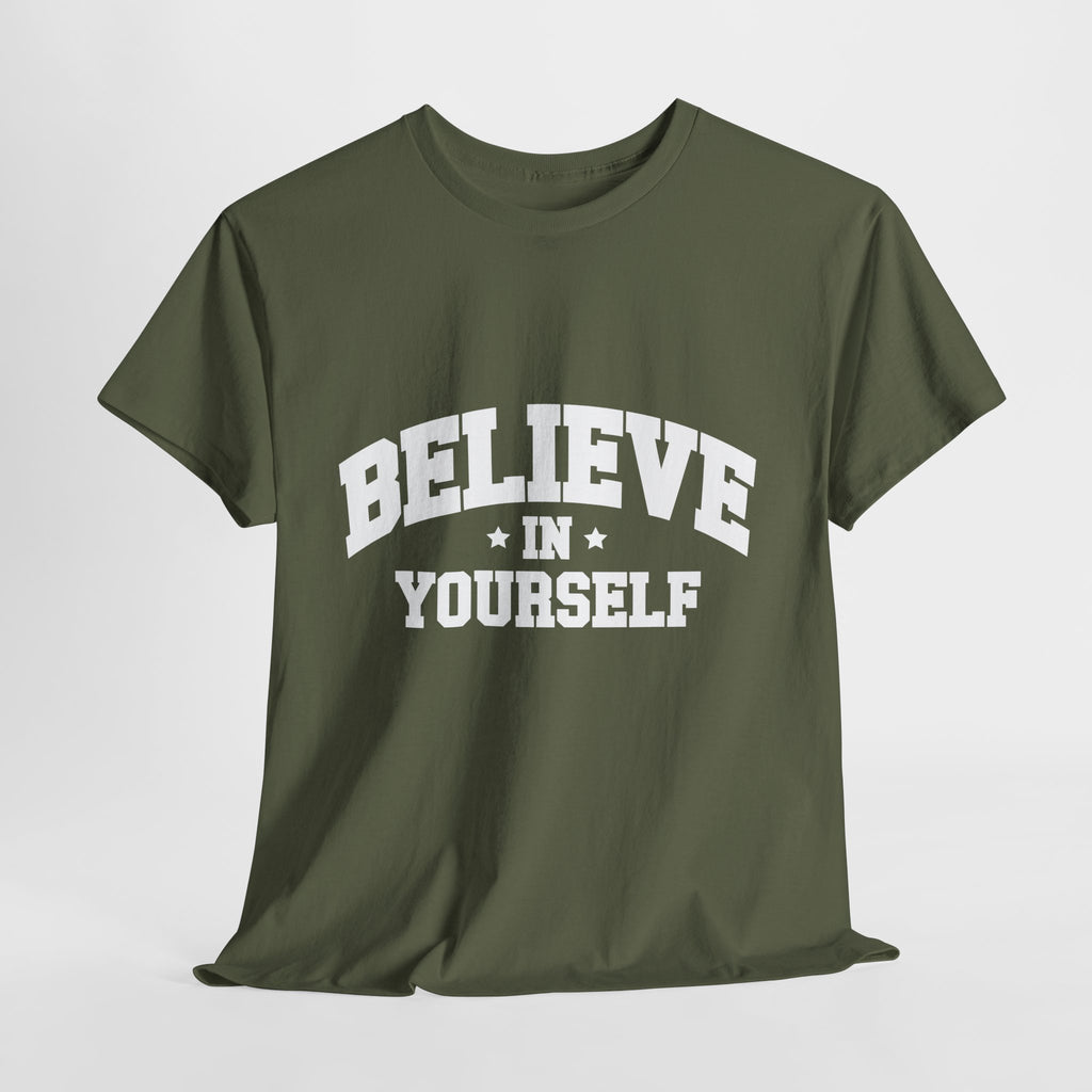 Believe in Yourself Varsity Unisex Cotton Tee