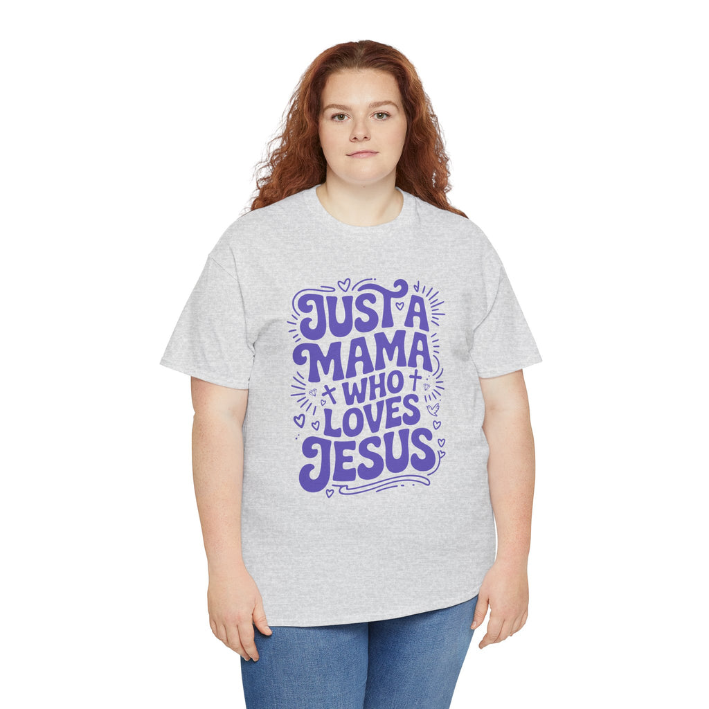 Mama Who Loves Jesus T-Shirt — Bright Green Bubbly Faith Unisex Cotton Tee
