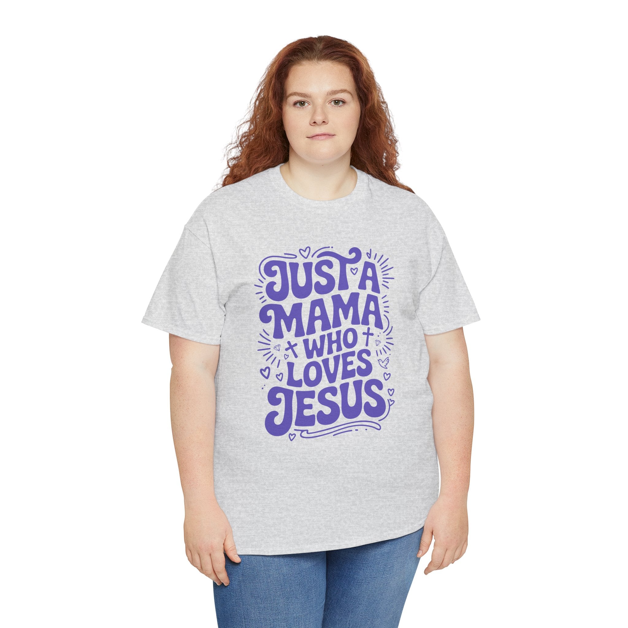 Mama Who Loves Jesus T-Shirt — Bright Green Bubbly Faith Unisex Cotton Tee