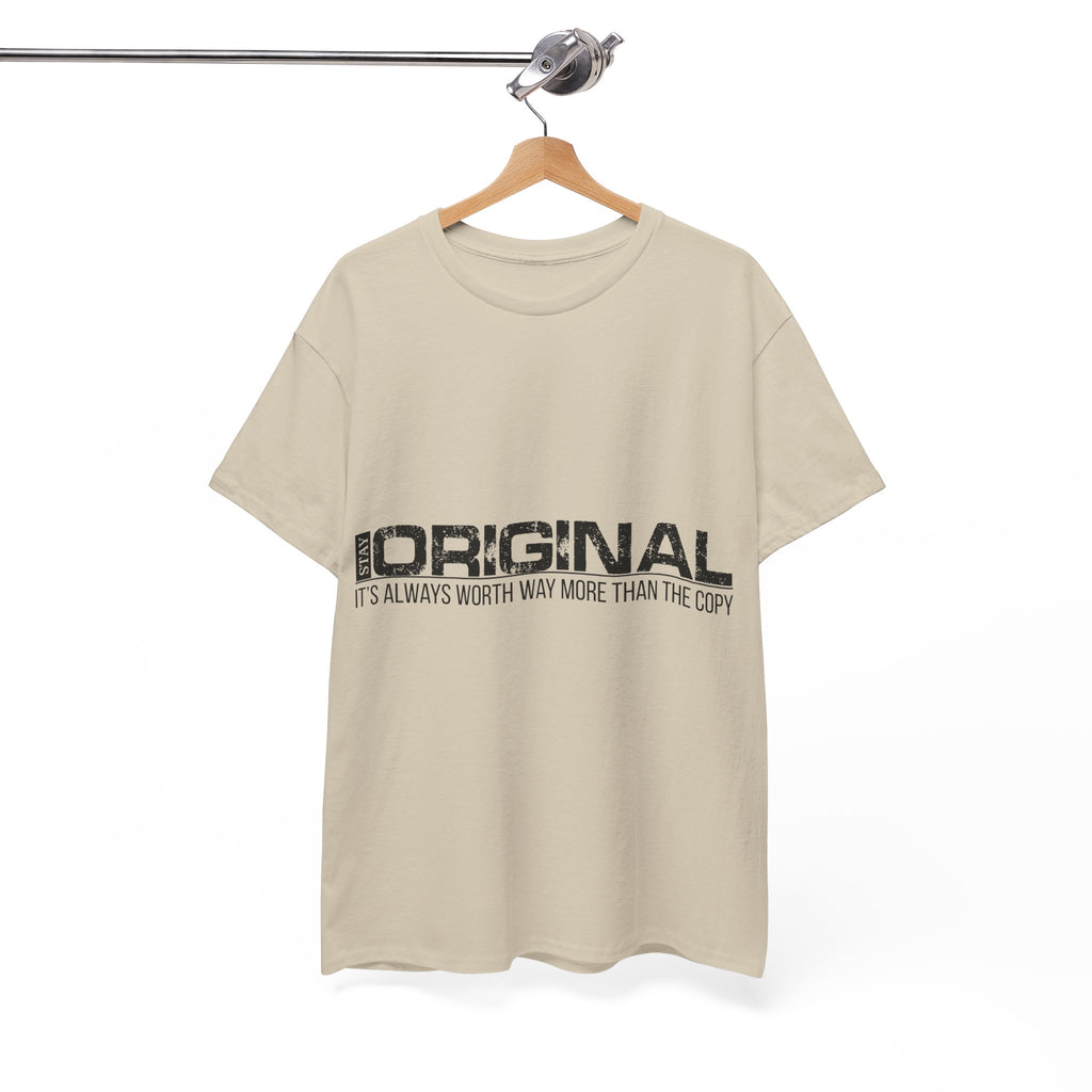 STAY SILENT Minimalist Tee — Vertical Text Black Unisex Cotton Tee