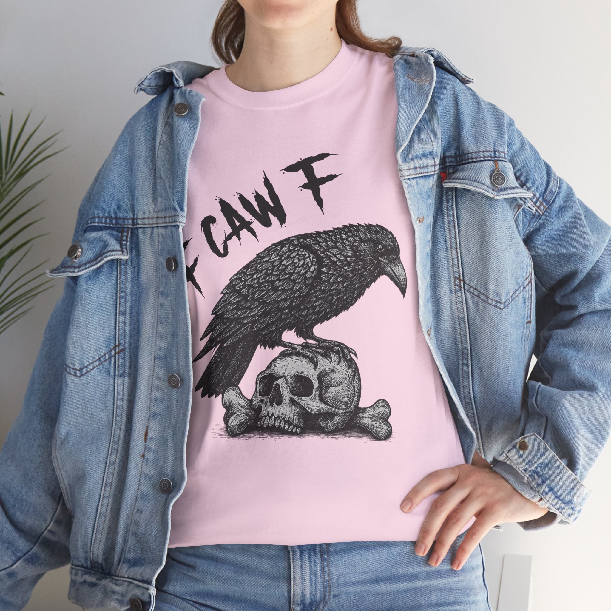 Gothic Crow & Skull T-Shirt — Dark Gothic Skull Unisex Cotton Tee