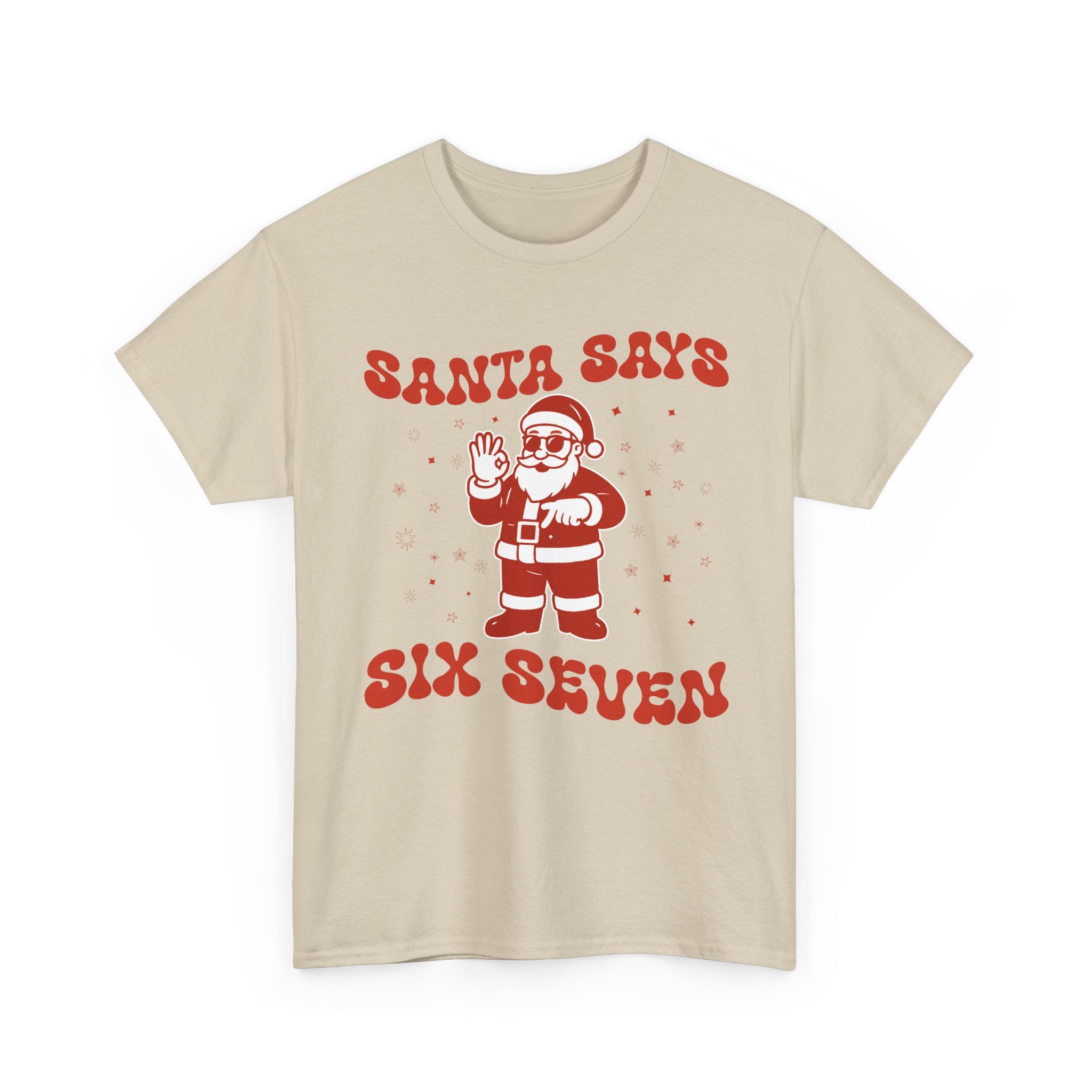Retro 'Santa Says Six Seven' Christmas Unisex Cotton Tee