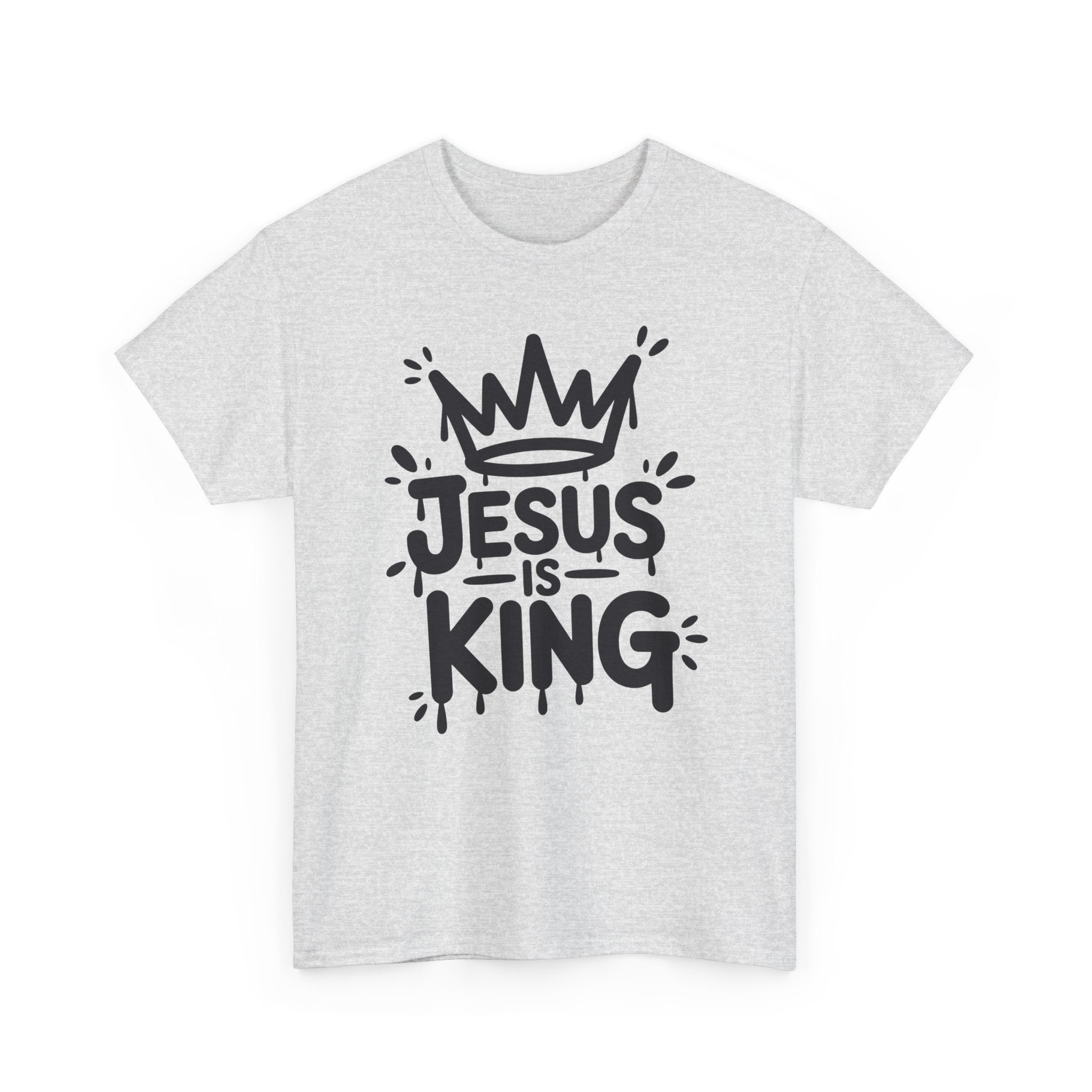 Jesus Is King Crown T-Shirt — Minimalist Christian Unisex Cotton Tee