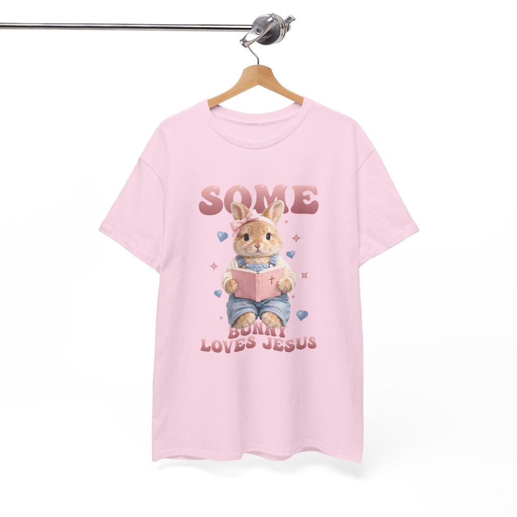 Some Bunny Loves Jesus Bunny Bible Unisex Cotton Tee