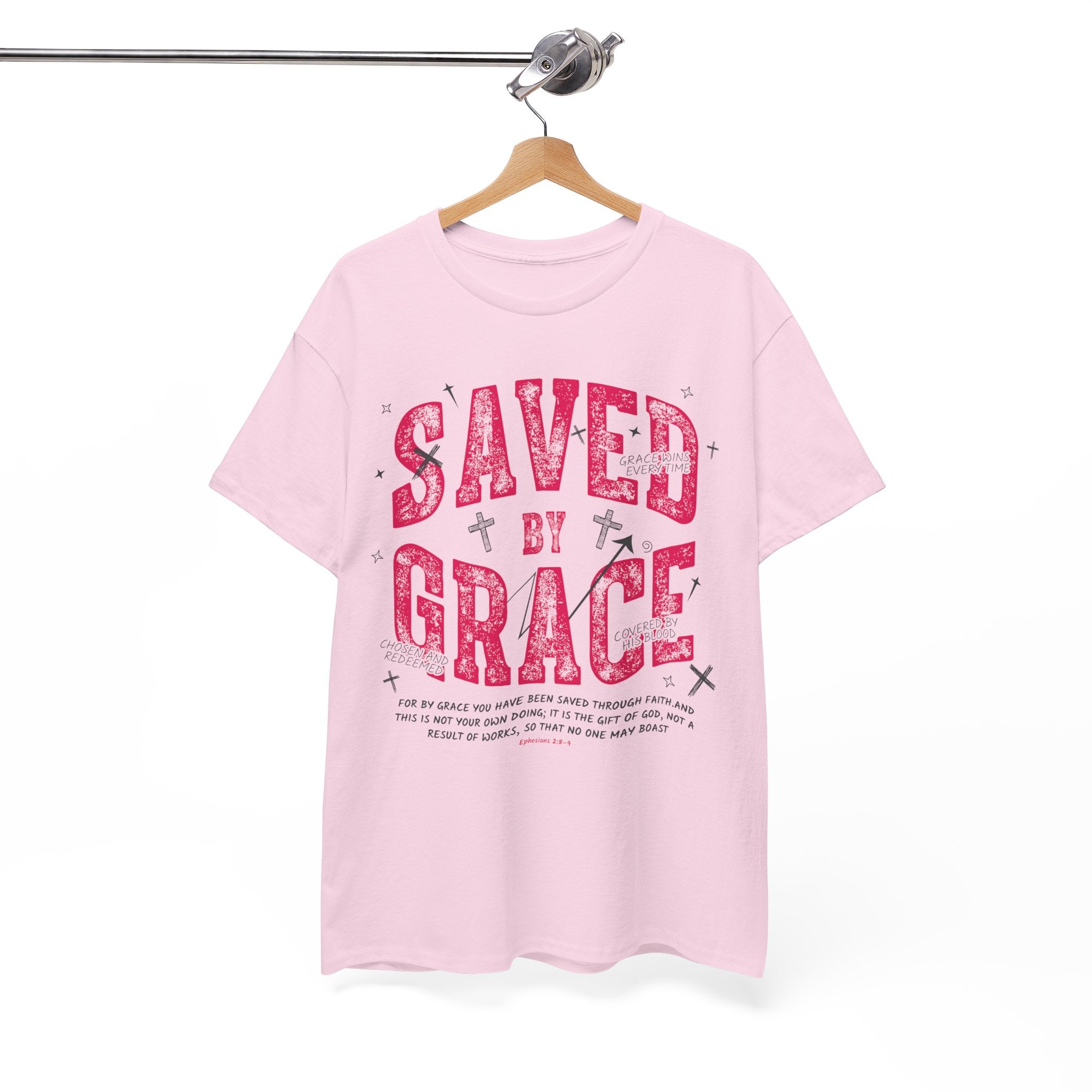 Saved by Grace Ephesians 2:8-9 Unisex Cotton T-Shirt