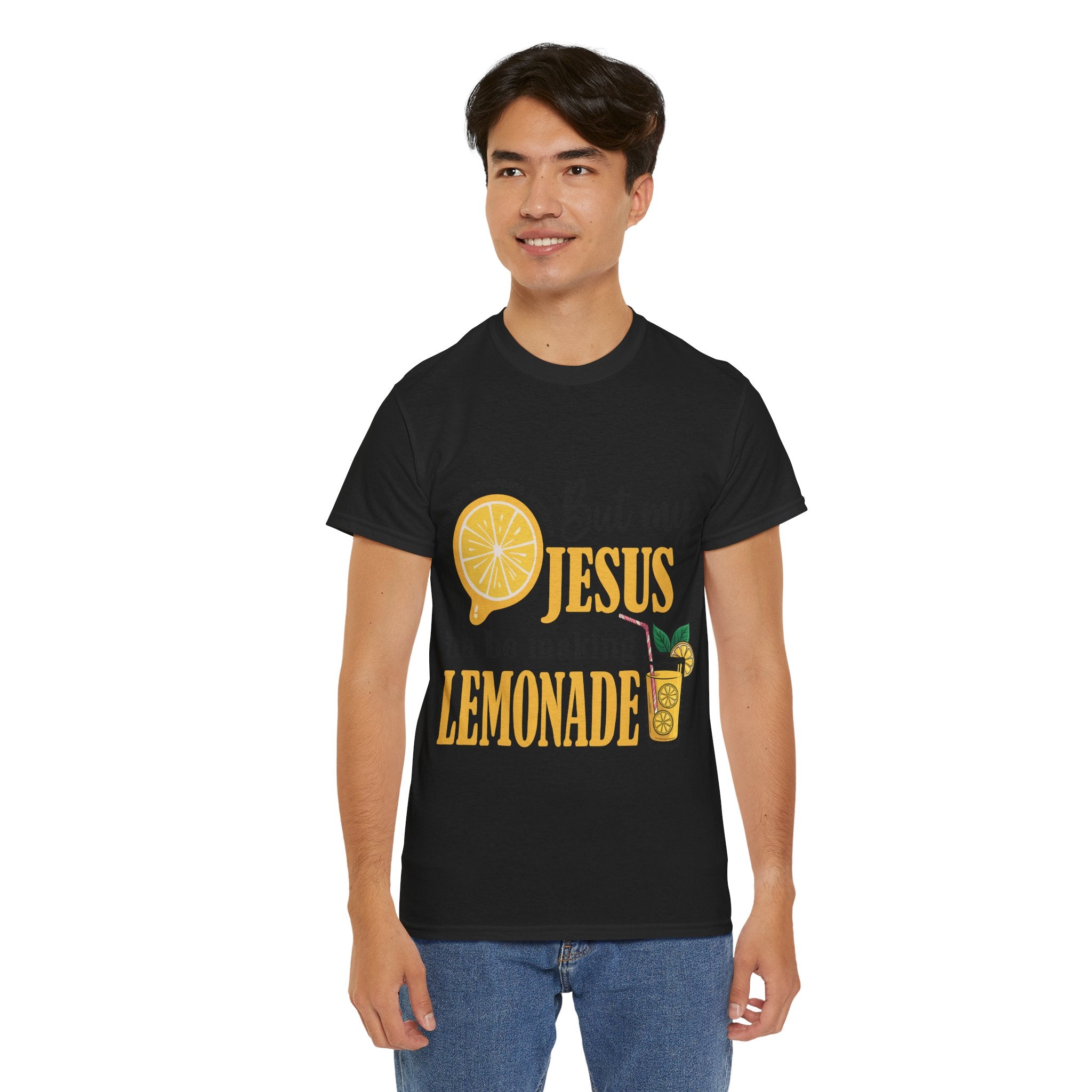 Jesus Lemonade Tee — Lemon Slice & Glass Graphic Christian Unisex Cotton T-Shirt