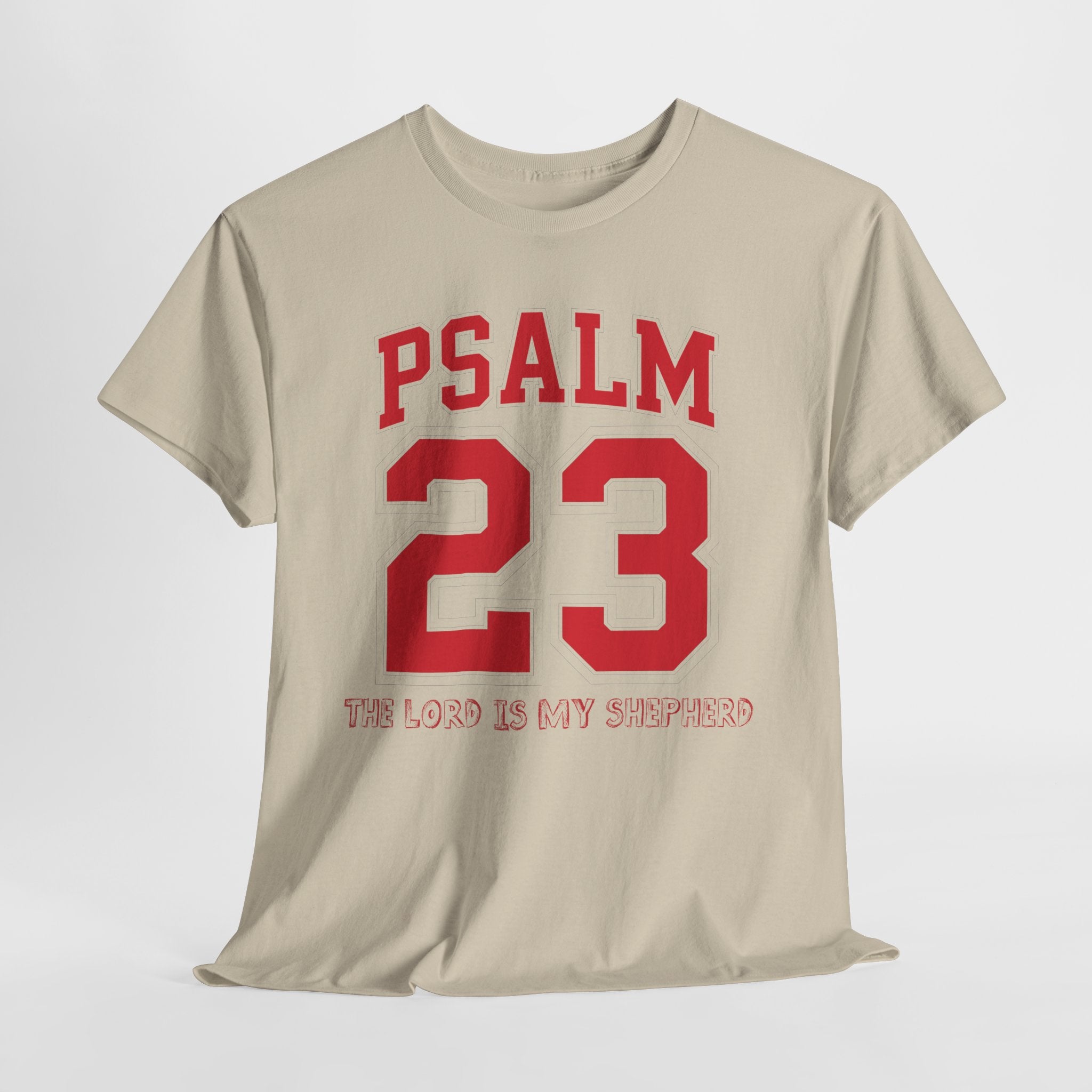 Psalm 23 Varsity T-Shirt — “The Lord Is My Shepherd” Unisex Cotton Tee