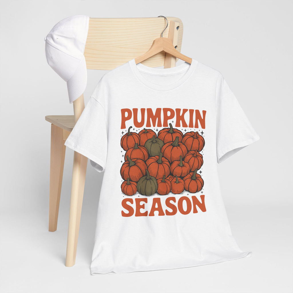 Pumpkin Season Tee — Fall Pumpkin Pile Unisex Cotton Tee