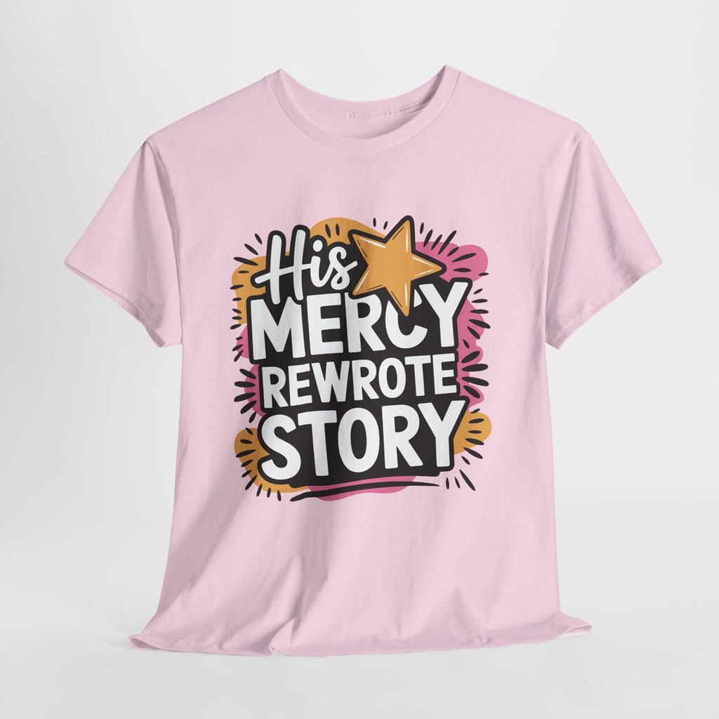 His Mercy Rewrote My Story Tee — Retro Christian Graphic T-Shirt