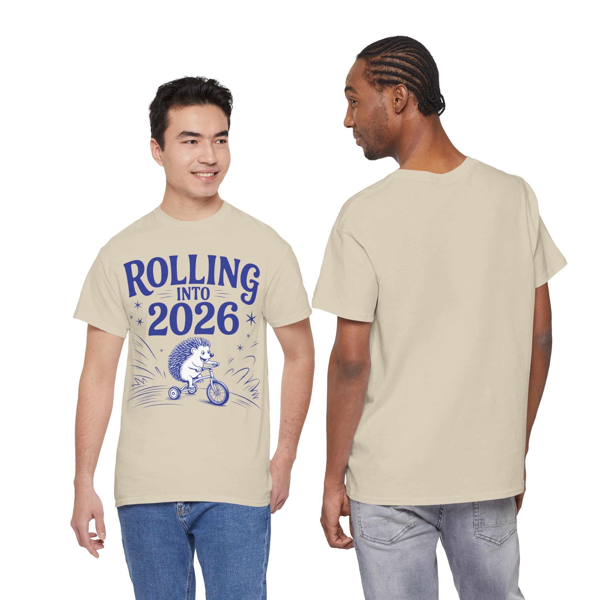Rolling Into 2026 Hedgehog Tricycle Unisex Cotton Tee