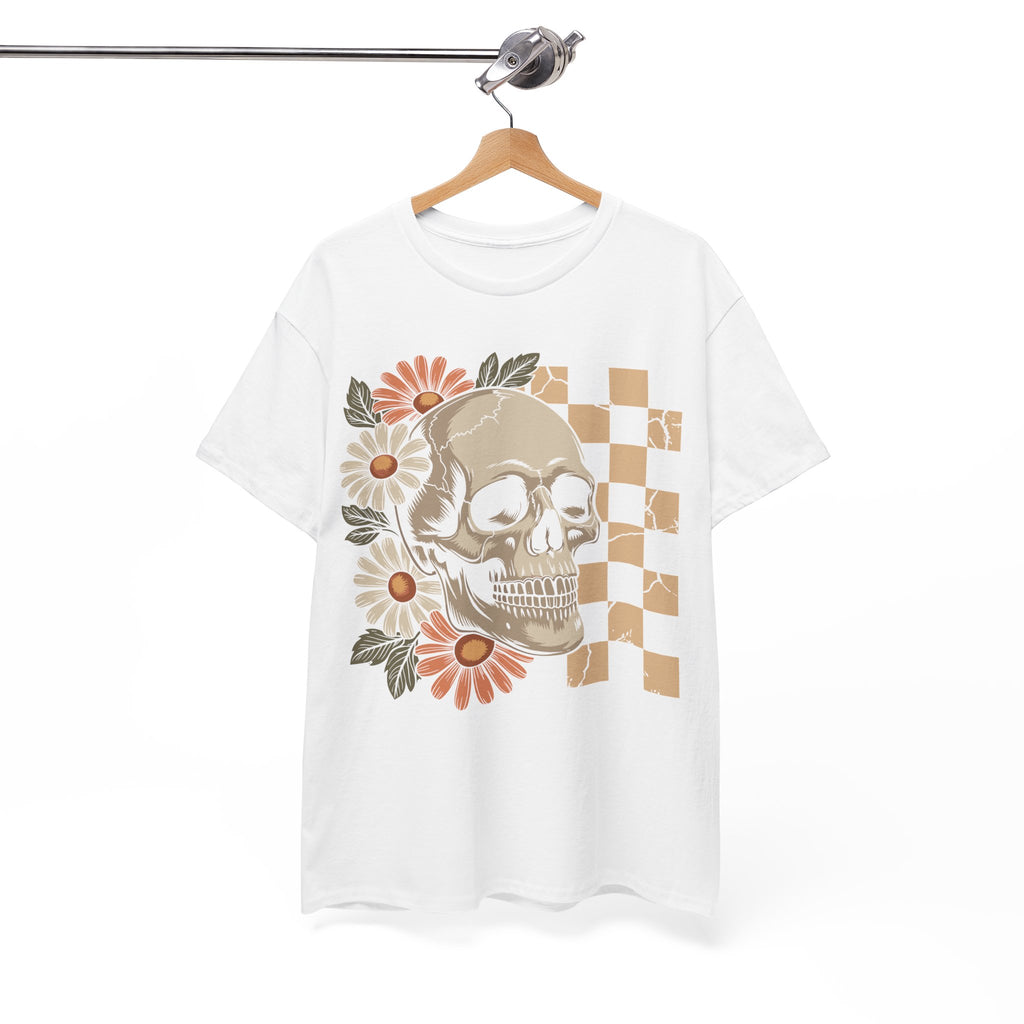Skull Daisy Unisex Cotton Tshirt