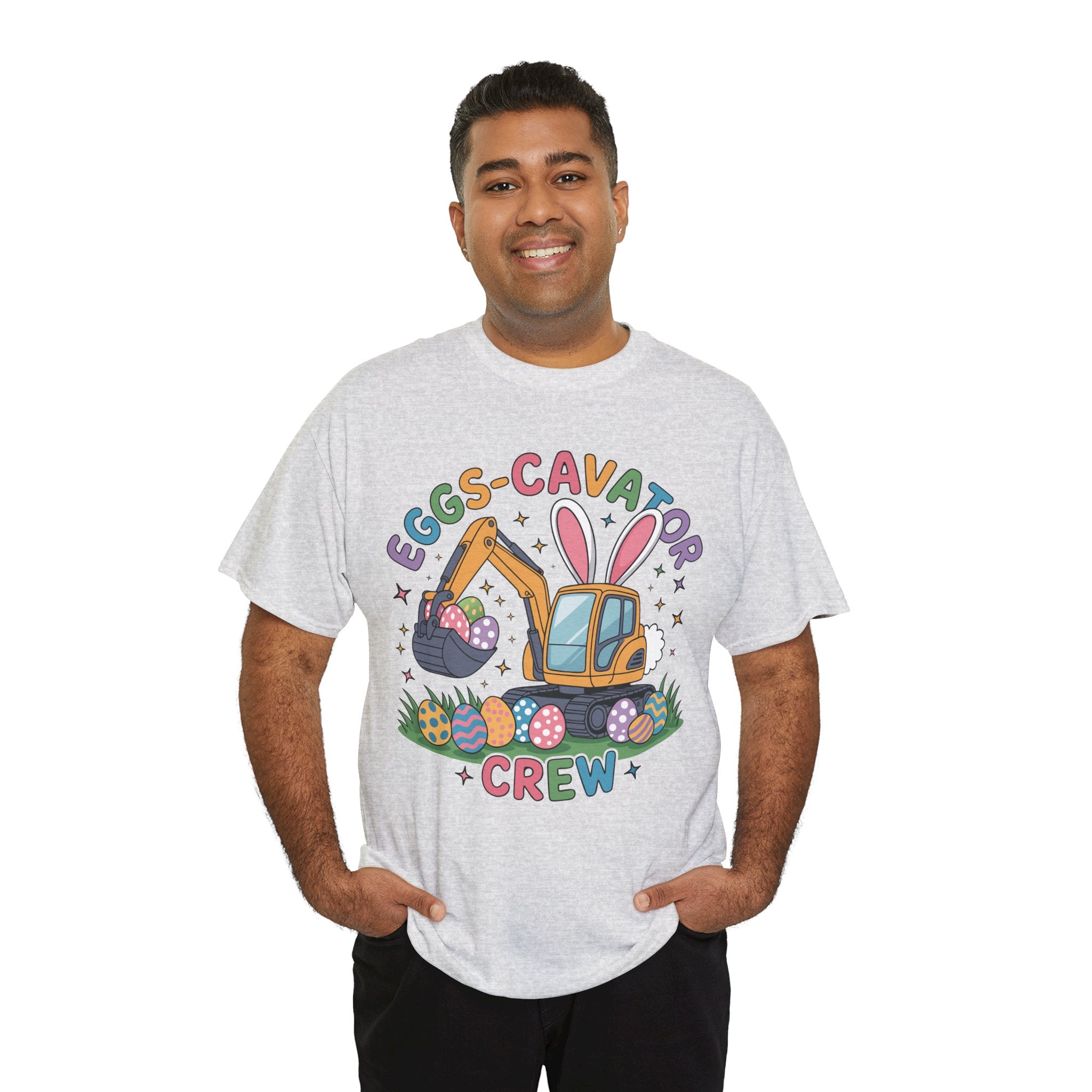 Easter 'Eggs-cavator Crew' Kids Tee — Excavator Bunny & Eggs Unisex Cotton Tee