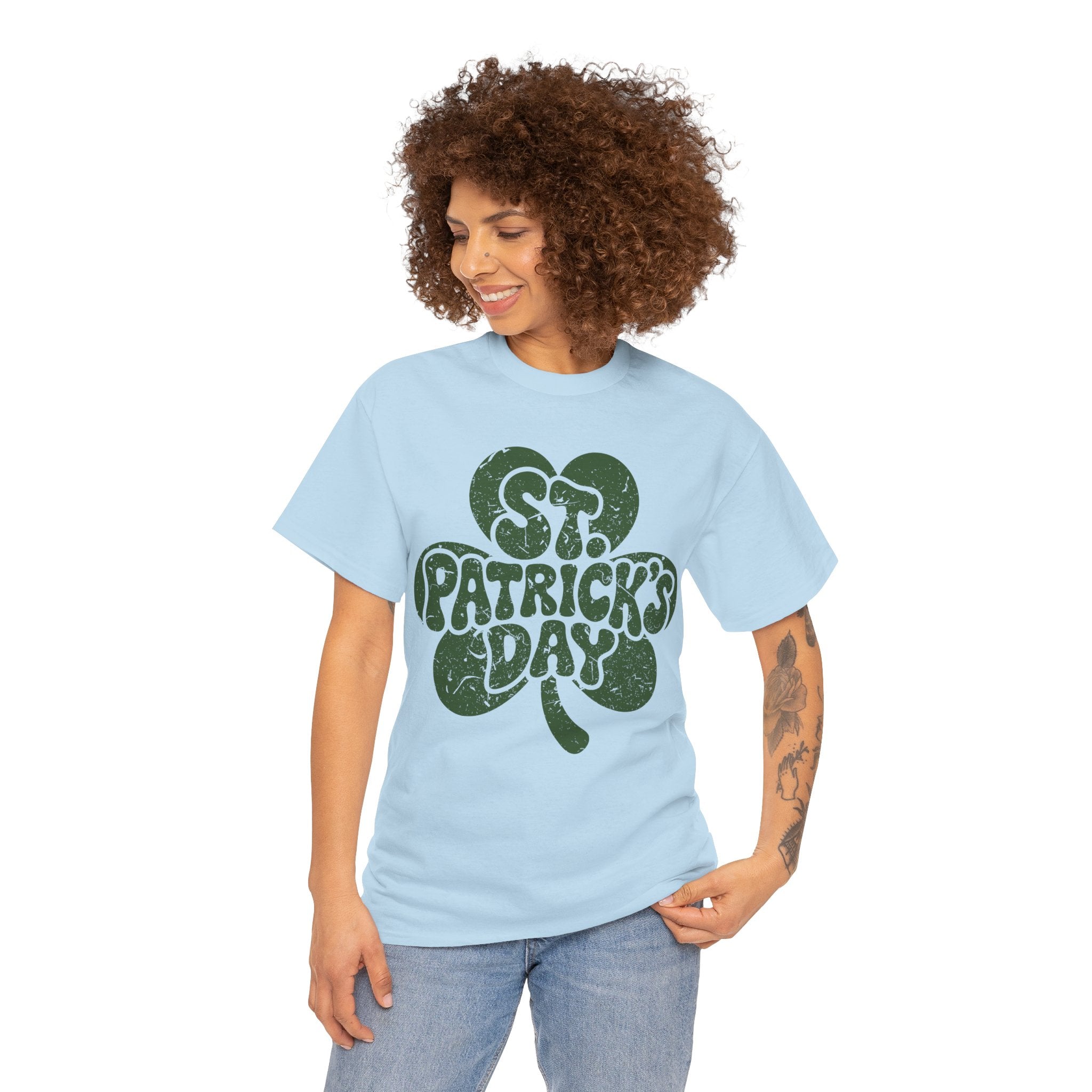 St. Patrick's Day Shamrock Tee — Retro Bubble Lettering Unisex Cotton Tee