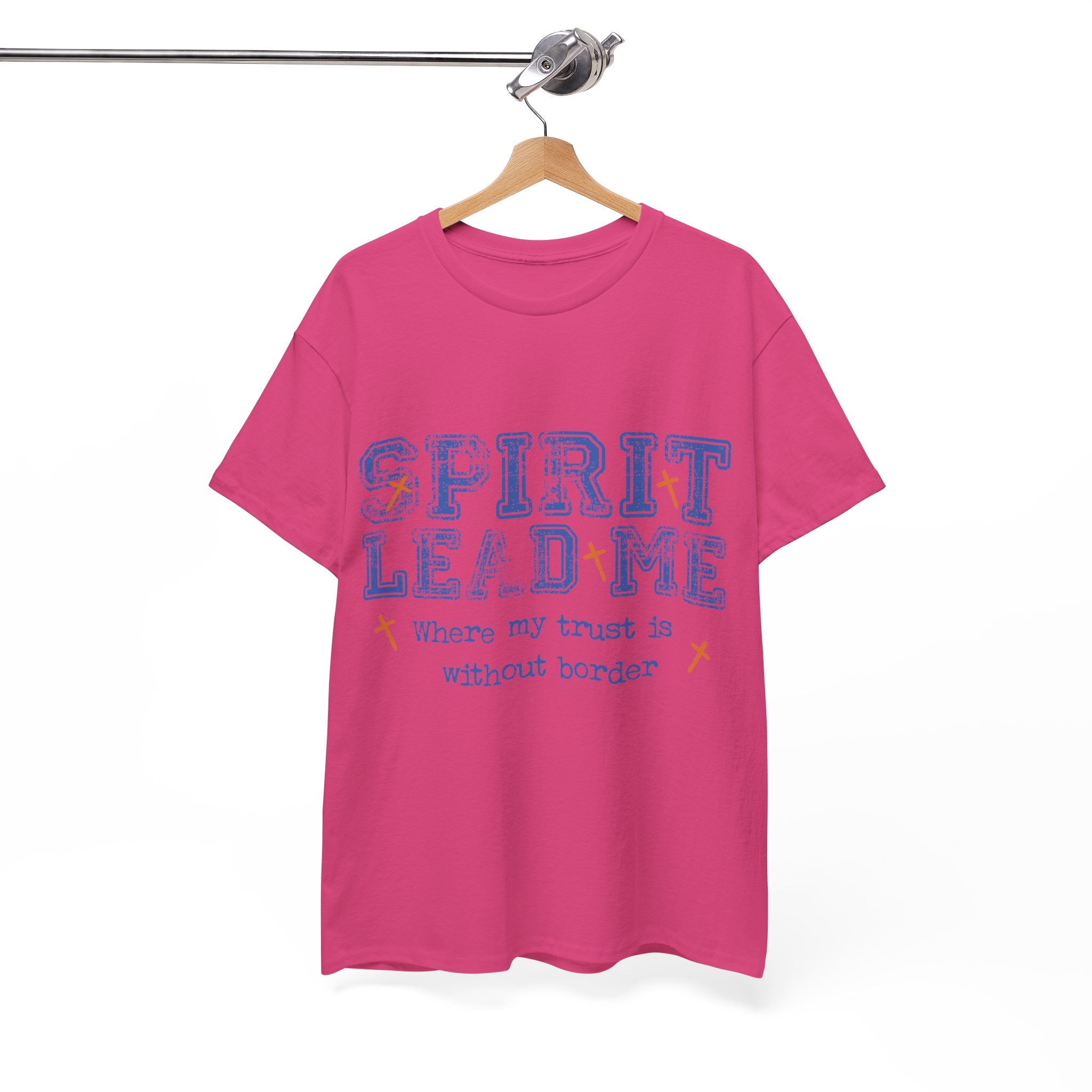Christian Varsity Tee — “Spirit Lead Me — Where My Trust Is Without Border”. Unisex Cotton Tee