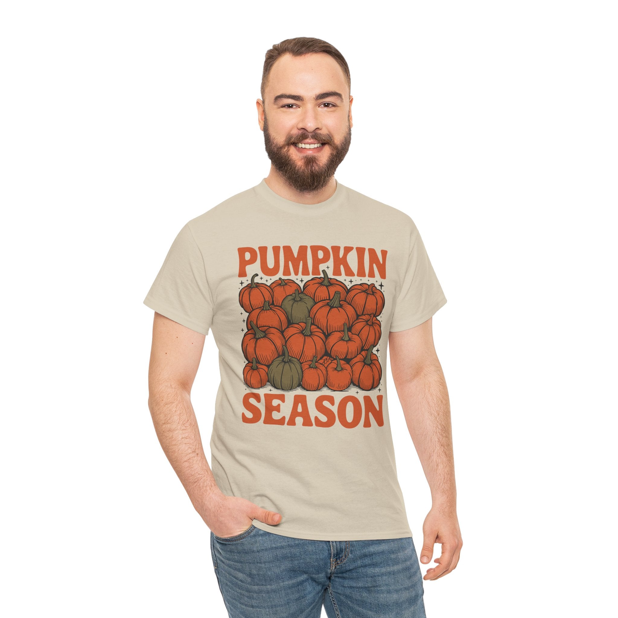 Pumpkin Season Tee — Fall Pumpkin Pile Unisex Cotton Tee