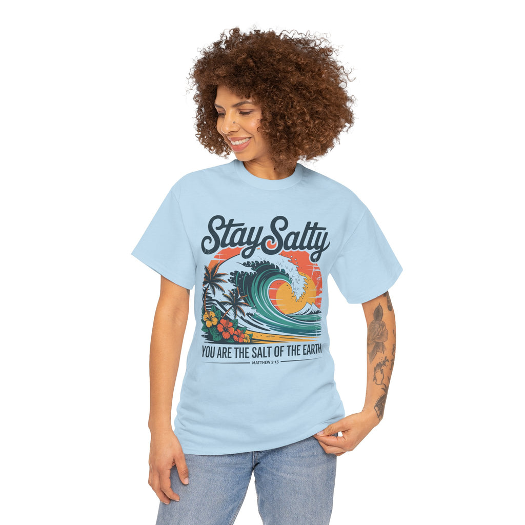 Stay Salty Beach Tee — "You are the salt of the earth (Matthew 5:13)"Unisex Cotton Tee
