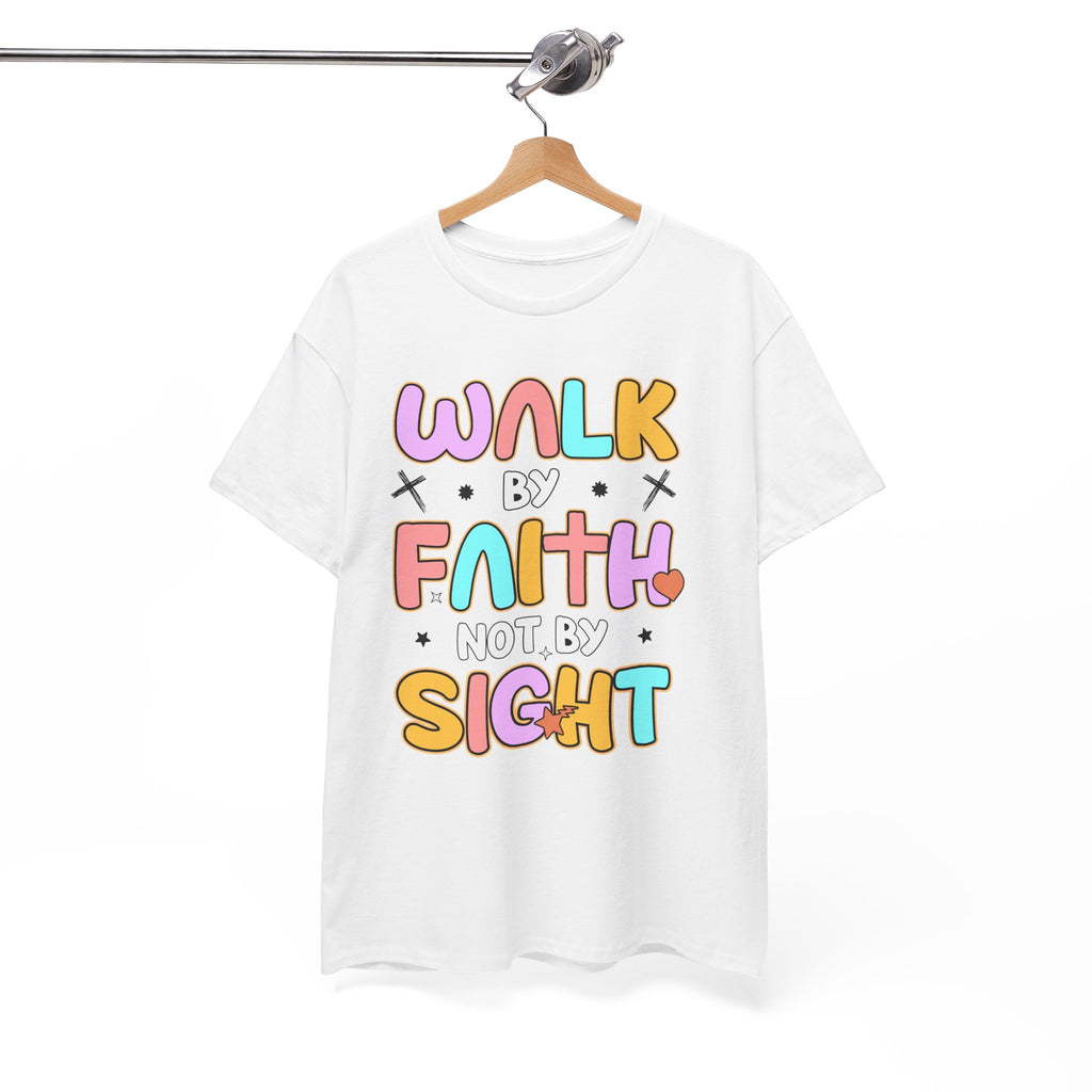 Walk by Faith Not by Sight T-Shirt — Pastel Christian Faith Unisex Cotton Tee