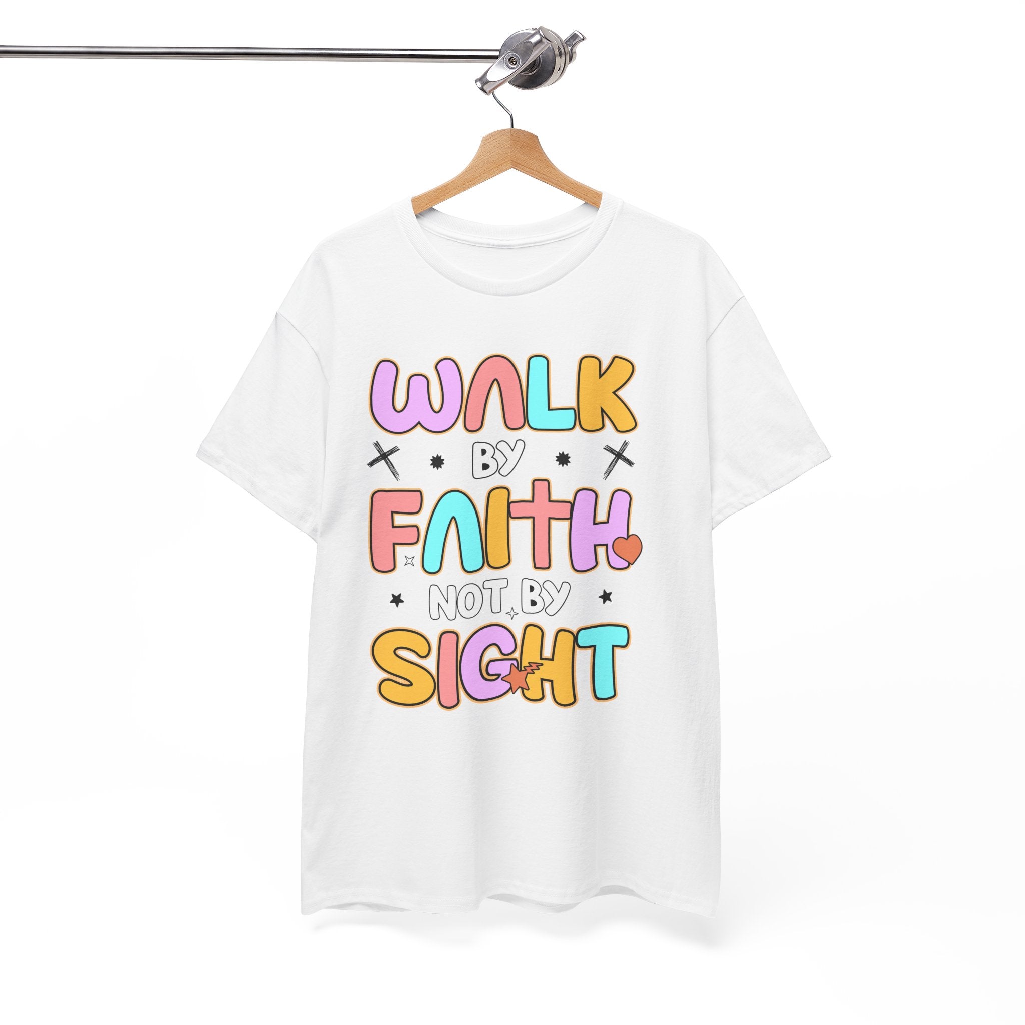 Walk by Faith Not by Sight T-Shirt — Pastel Christian Faith Unisex Cotton Tee