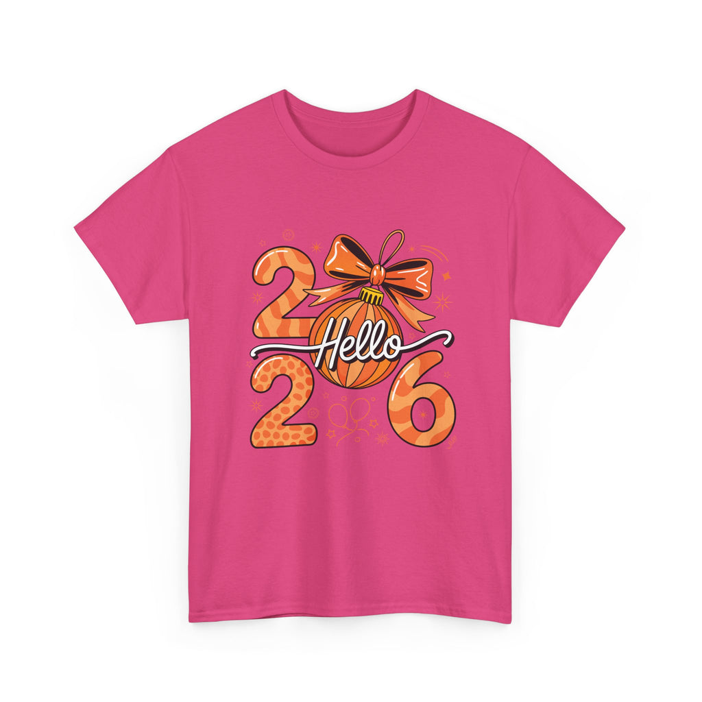 Hello 2026 Christmas Ornament Tee — Festive Orange Holiday Unisex Cotton T-Shirt