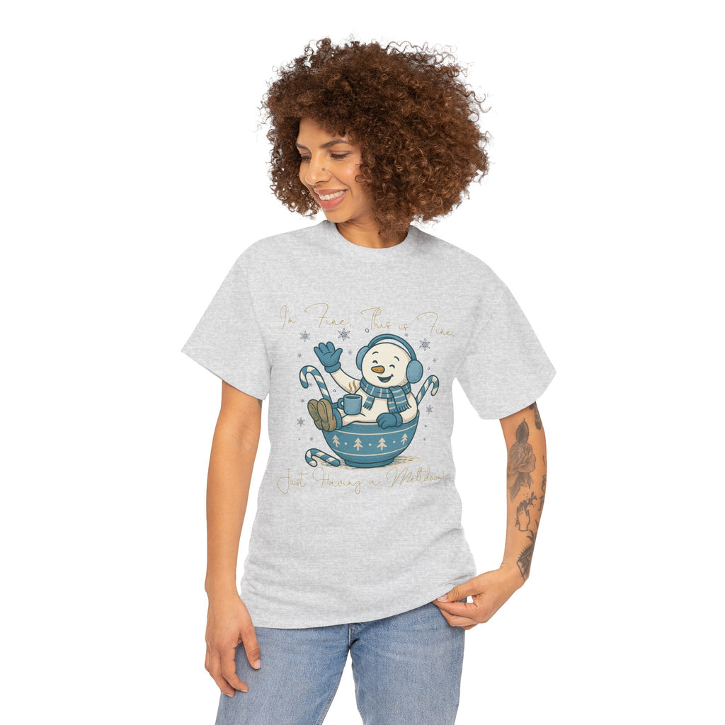 Snowman Hot Cocoa Unisex Cotton Tee
