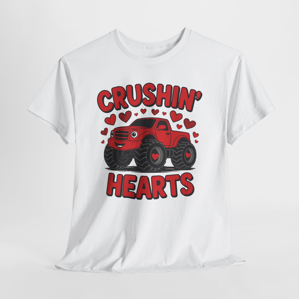 Crushin’ Hearts Valentine Monster Truck Unisex Cotton Tee