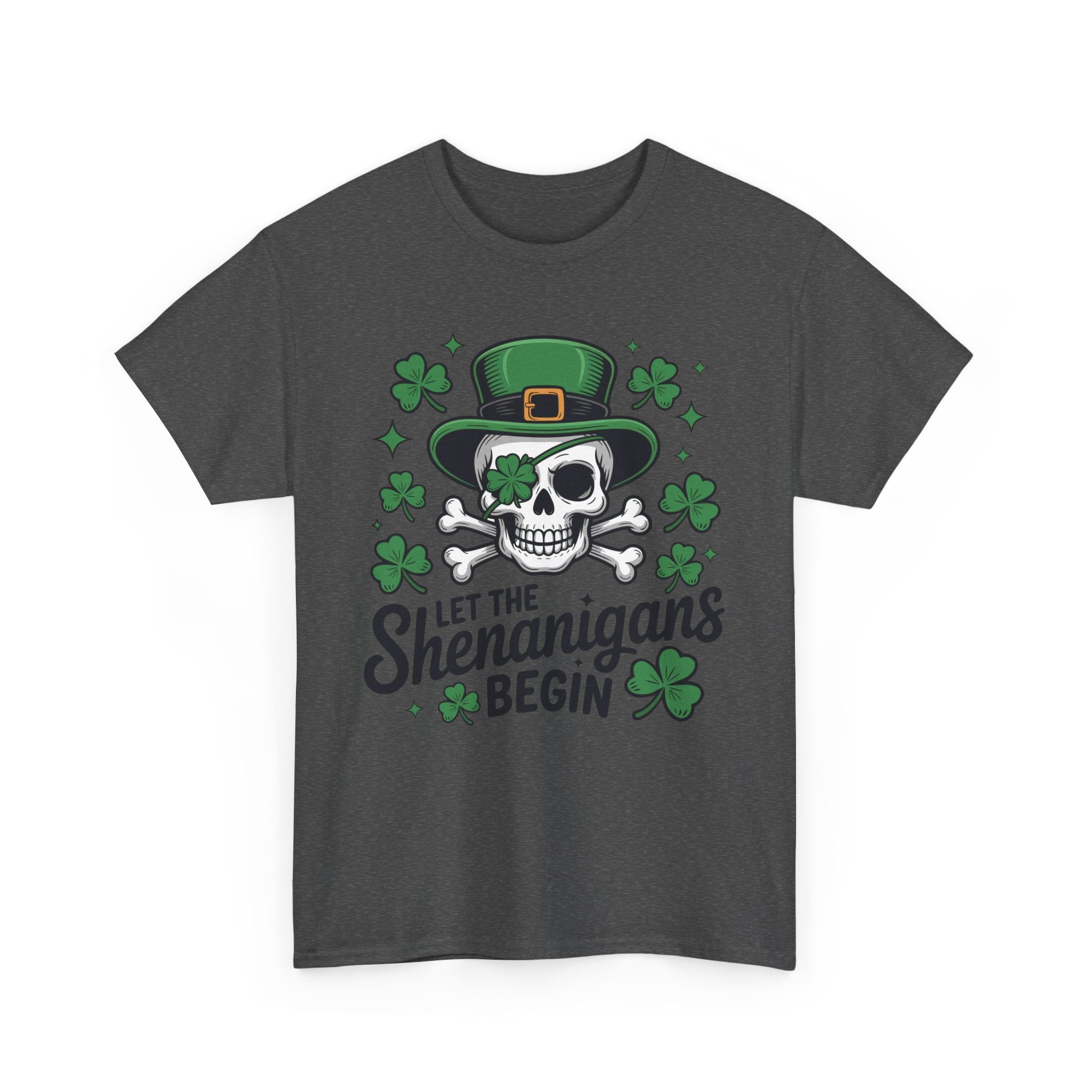 Let the Shenanigans Begin — Leprechaun Skull Unisex Cotton T-Shirt