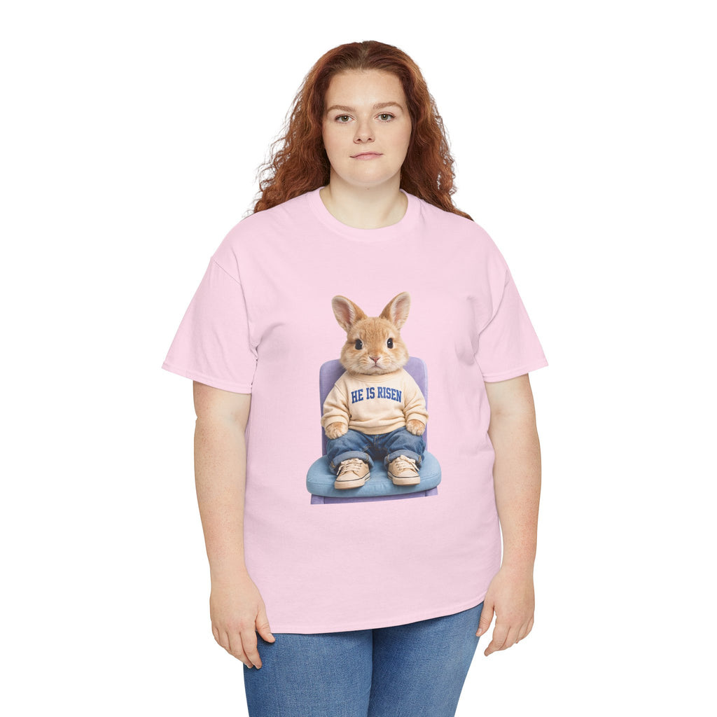 Easter 'He Is Risen' Bunny Unisex Cotton Tee