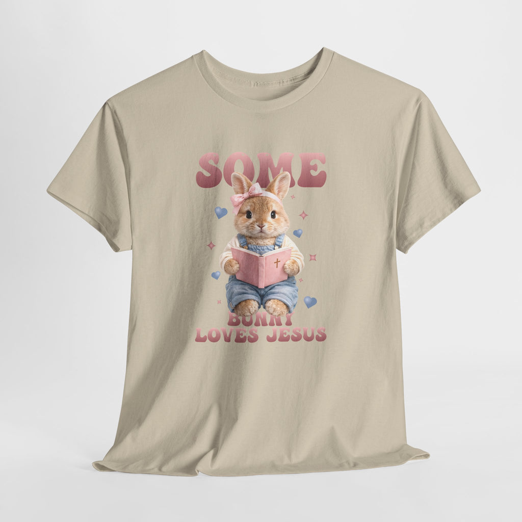 Some Bunny Loves Jesus Bunny Bible Unisex Cotton Tee