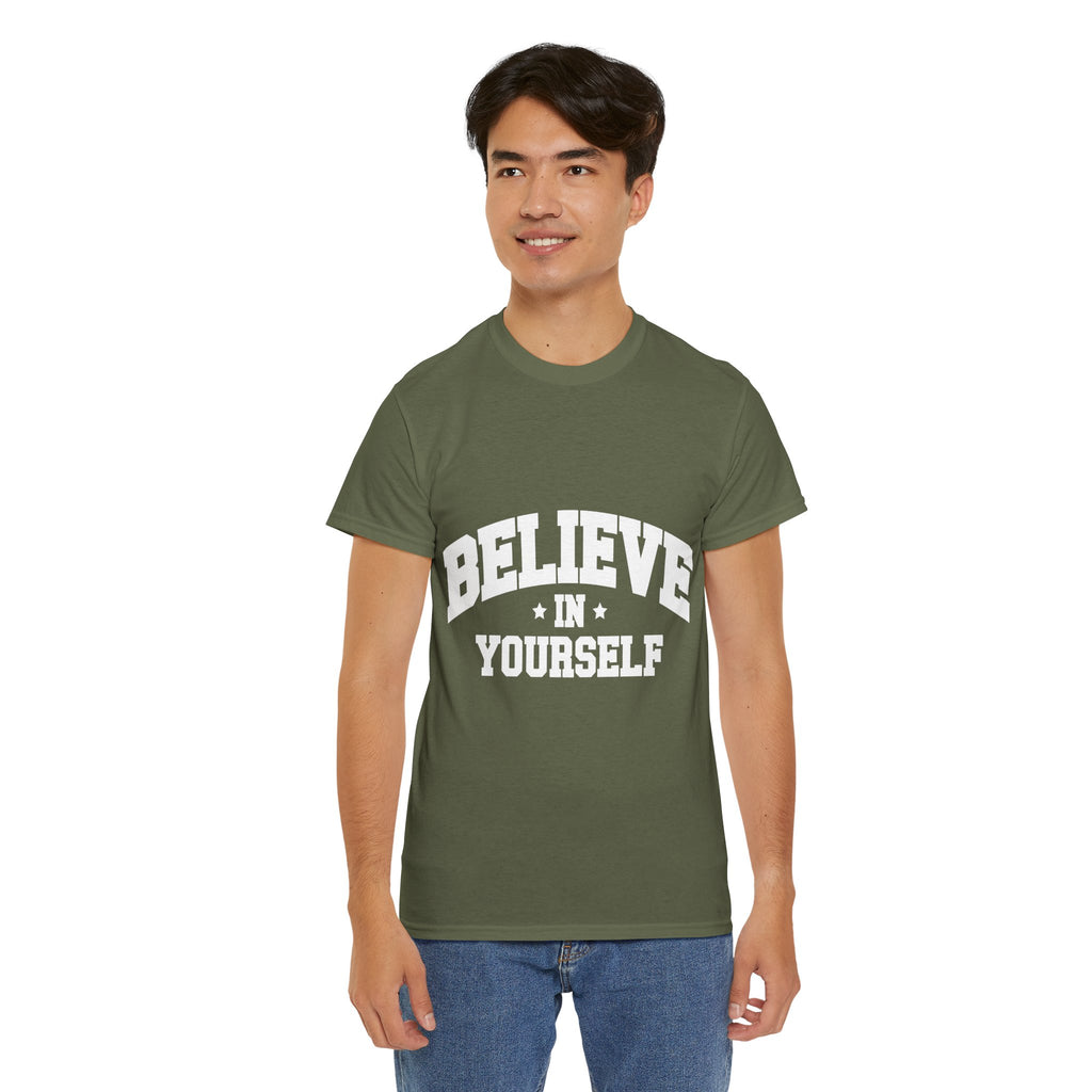 Believe in Yourself Varsity Unisex Cotton Tee