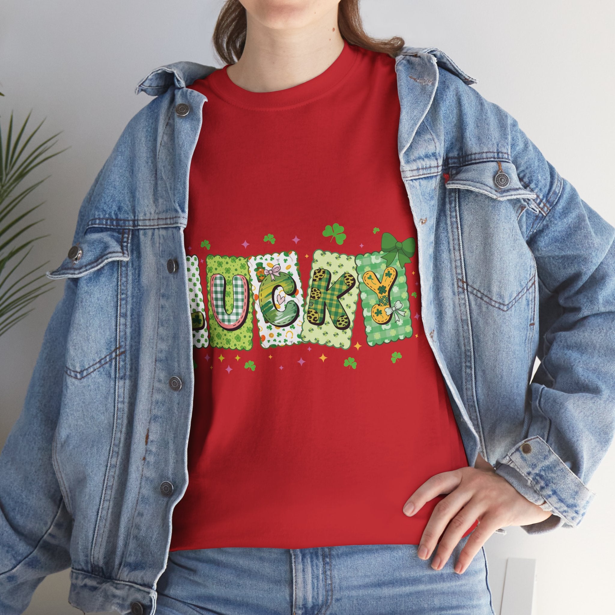 Lucky Patchwork Plaid Clover Tee — St. Patrick’s Day Unisex Cotton T-Shirt