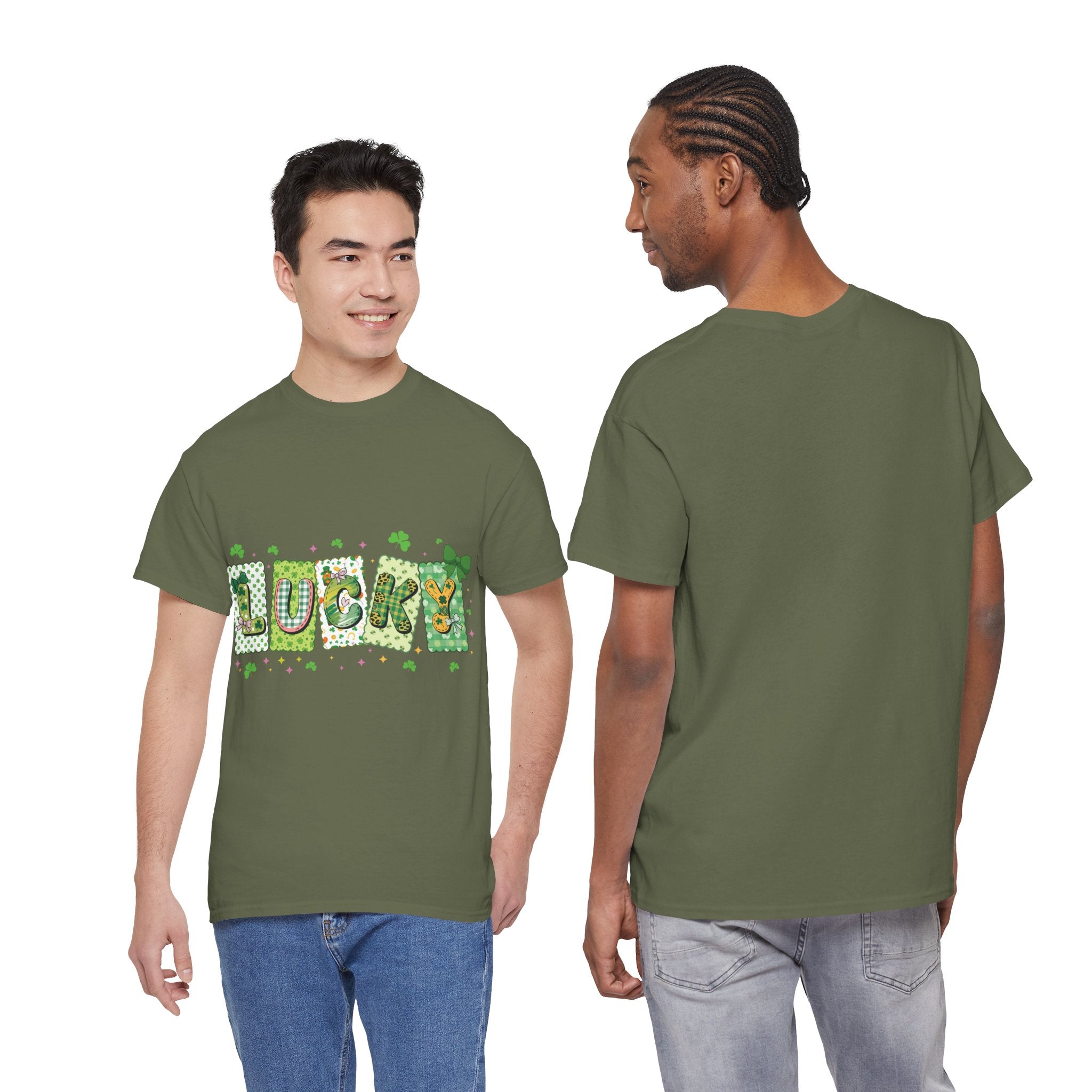 Lucky Patchwork Plaid Clover Tee — St. Patrick’s Day Unisex Cotton T-Shirt