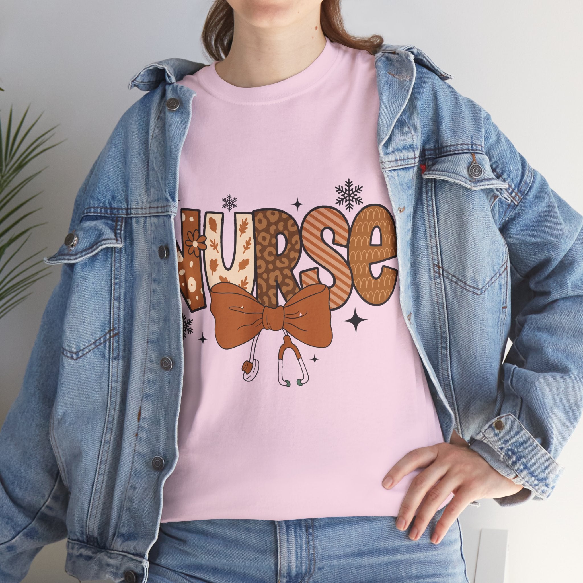 NURSE Fall Stethoscope Tee — Brown Autumn Nurse Unisex CottonT shirt