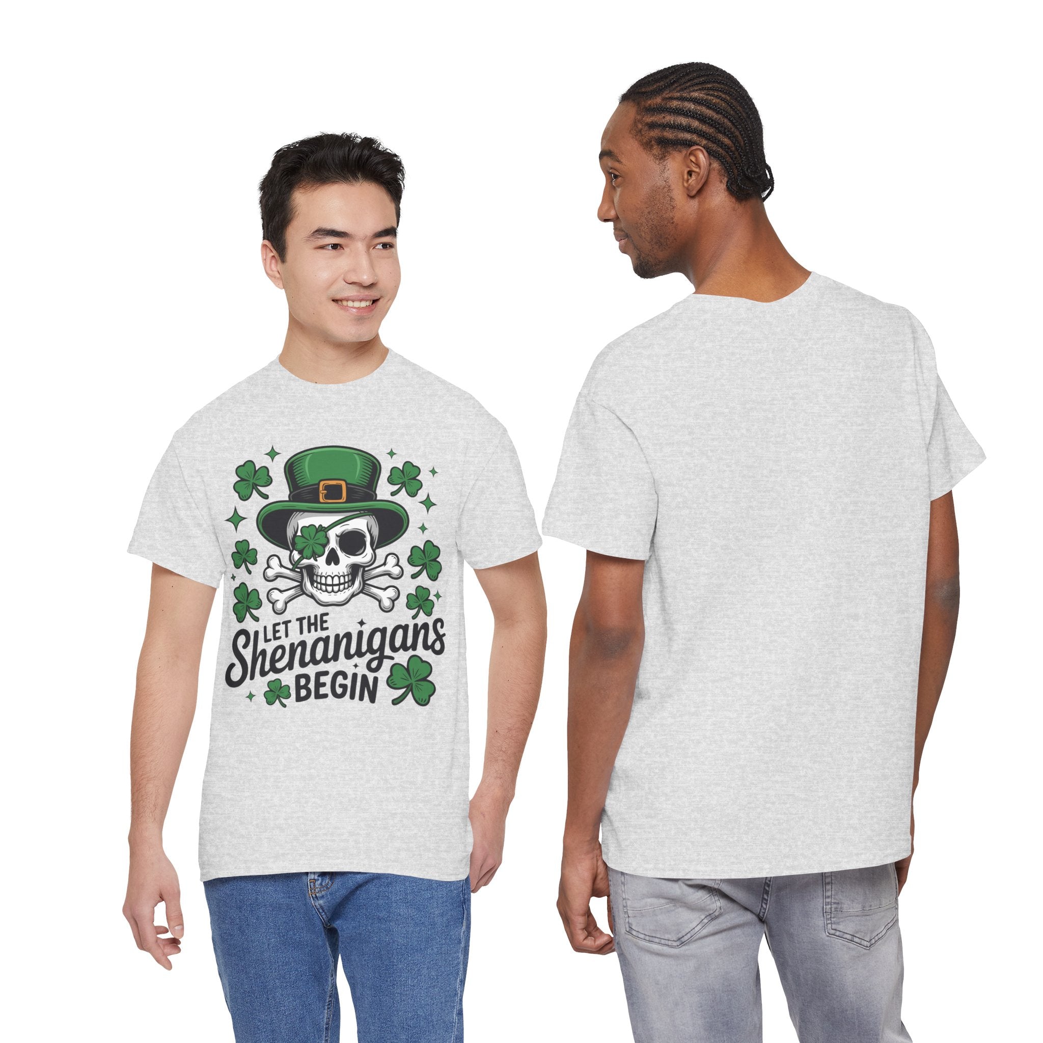 Let the Shenanigans Begin — Leprechaun Skull Unisex Cotton T-Shirt