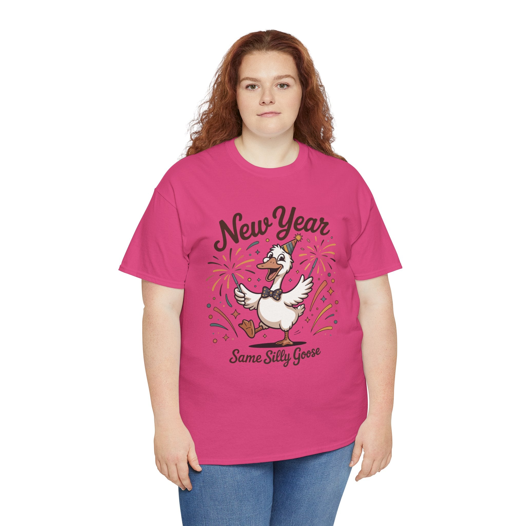 New Year Same Silly Goose T-Shirt — Party Goose Graphic Unisex Cotton Tee
