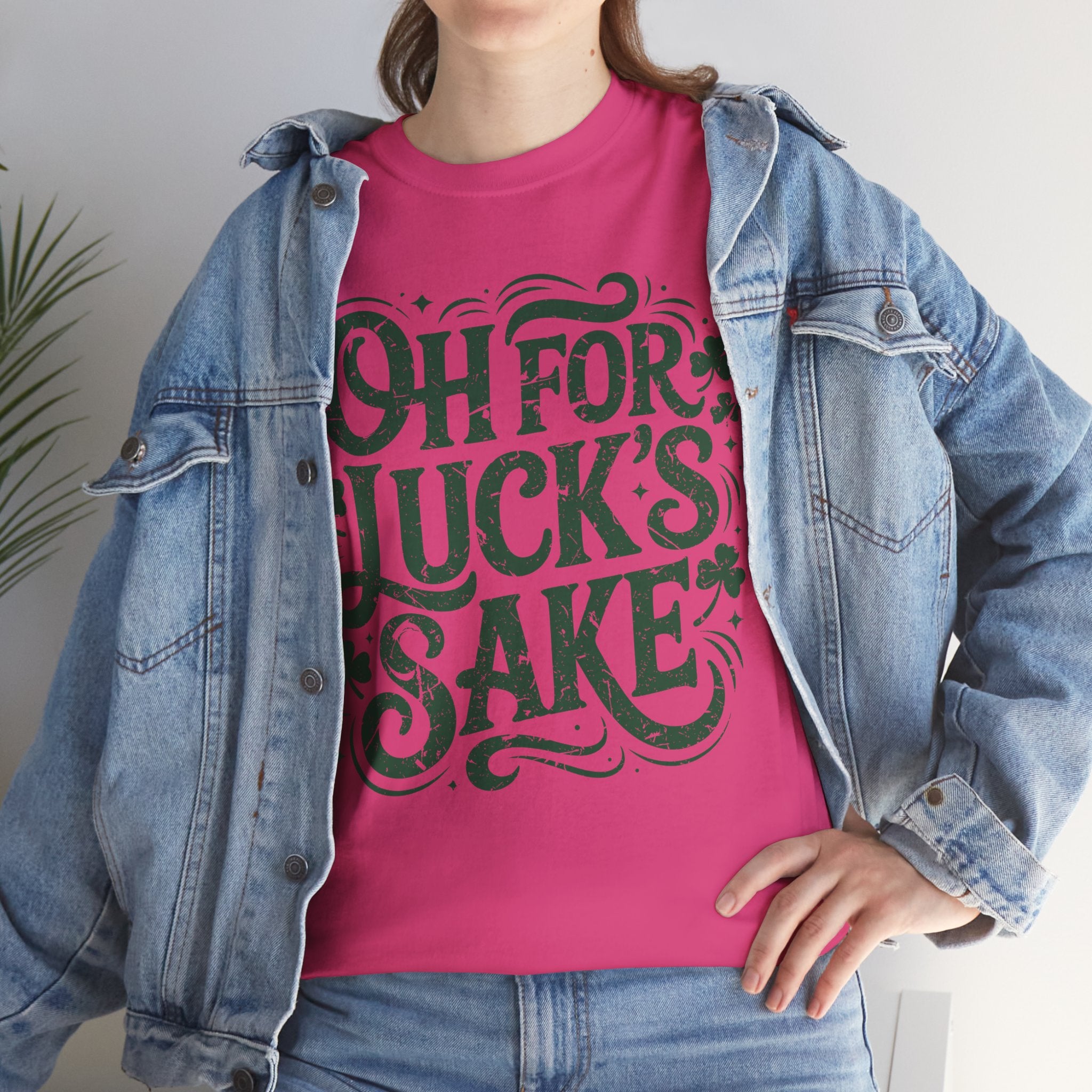 Oh for Luck's Sake Shamrock Unisex Cotton Tee